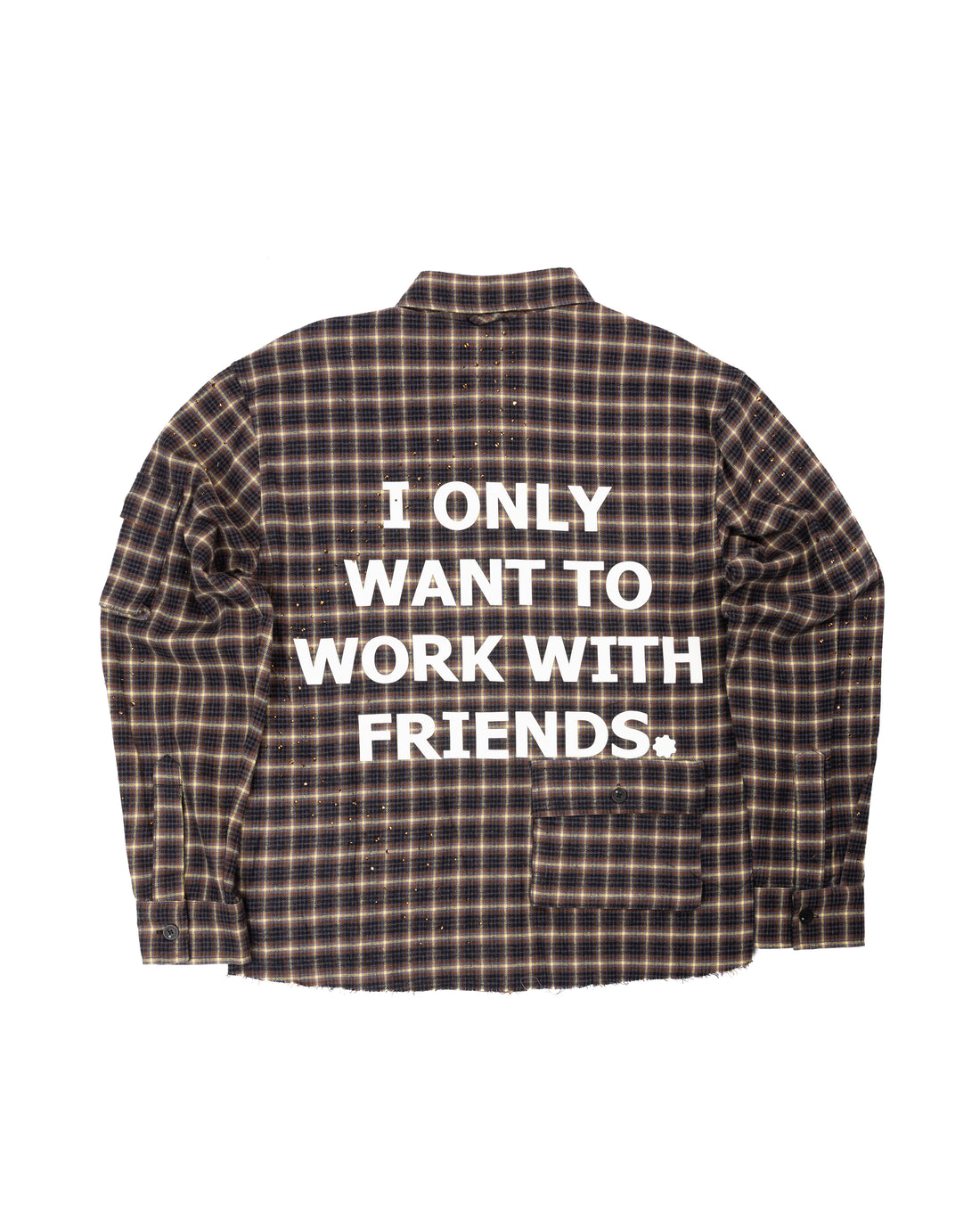 BROWN RHINESTONE FLANNEL