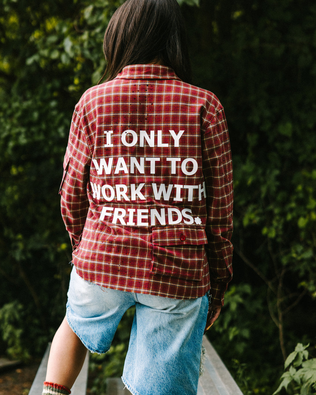 RED RHINESTONE FLANNEL