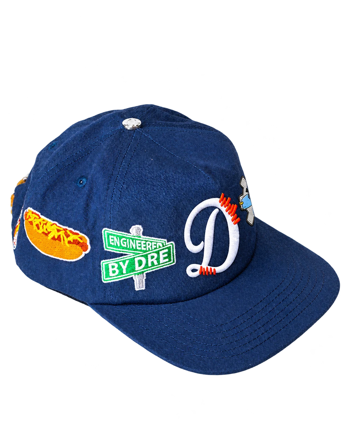 Navy Detroit Homage Snapback with original embroidered patches