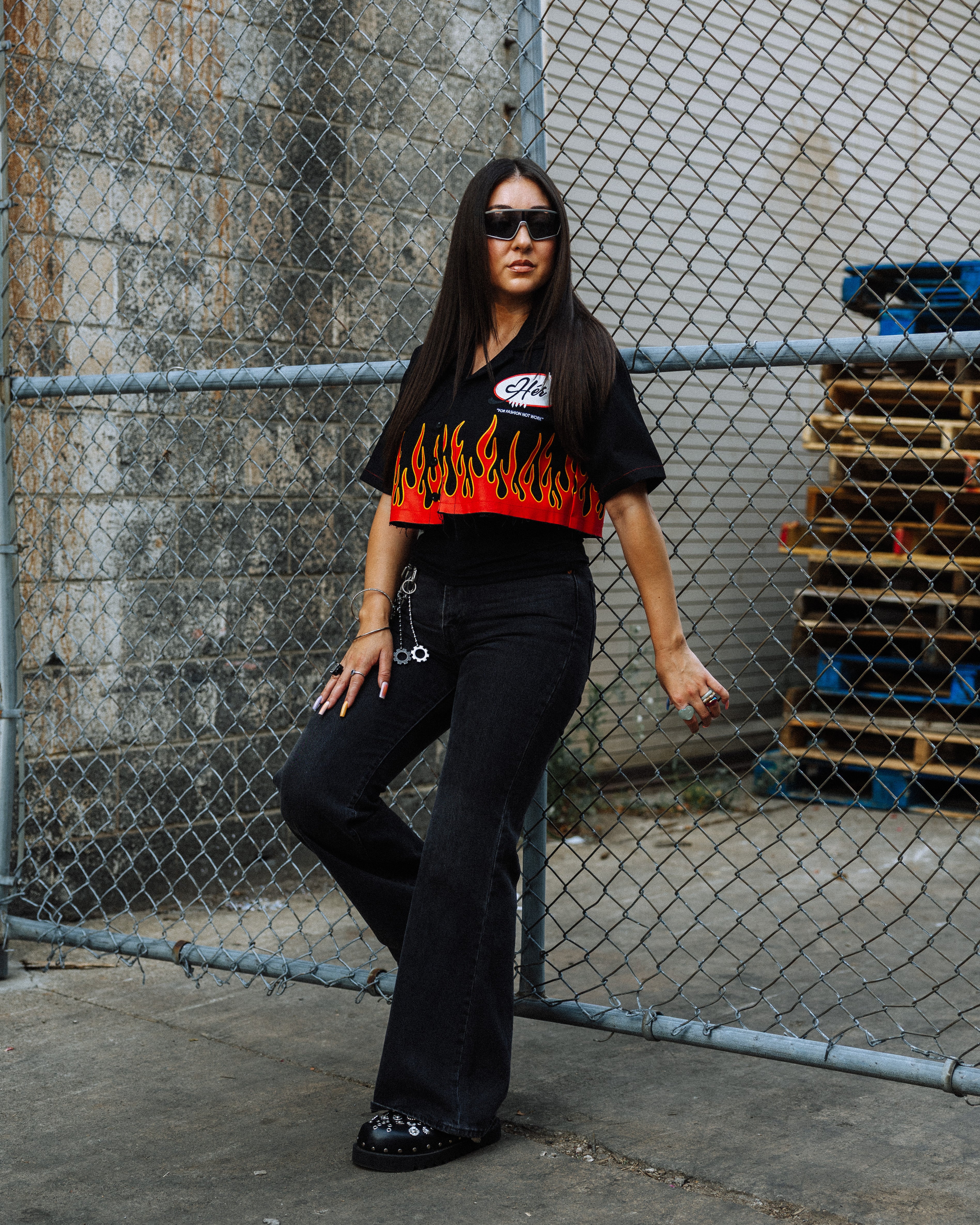 Flame "Hér" WORKSHIRT ( CROPPED )