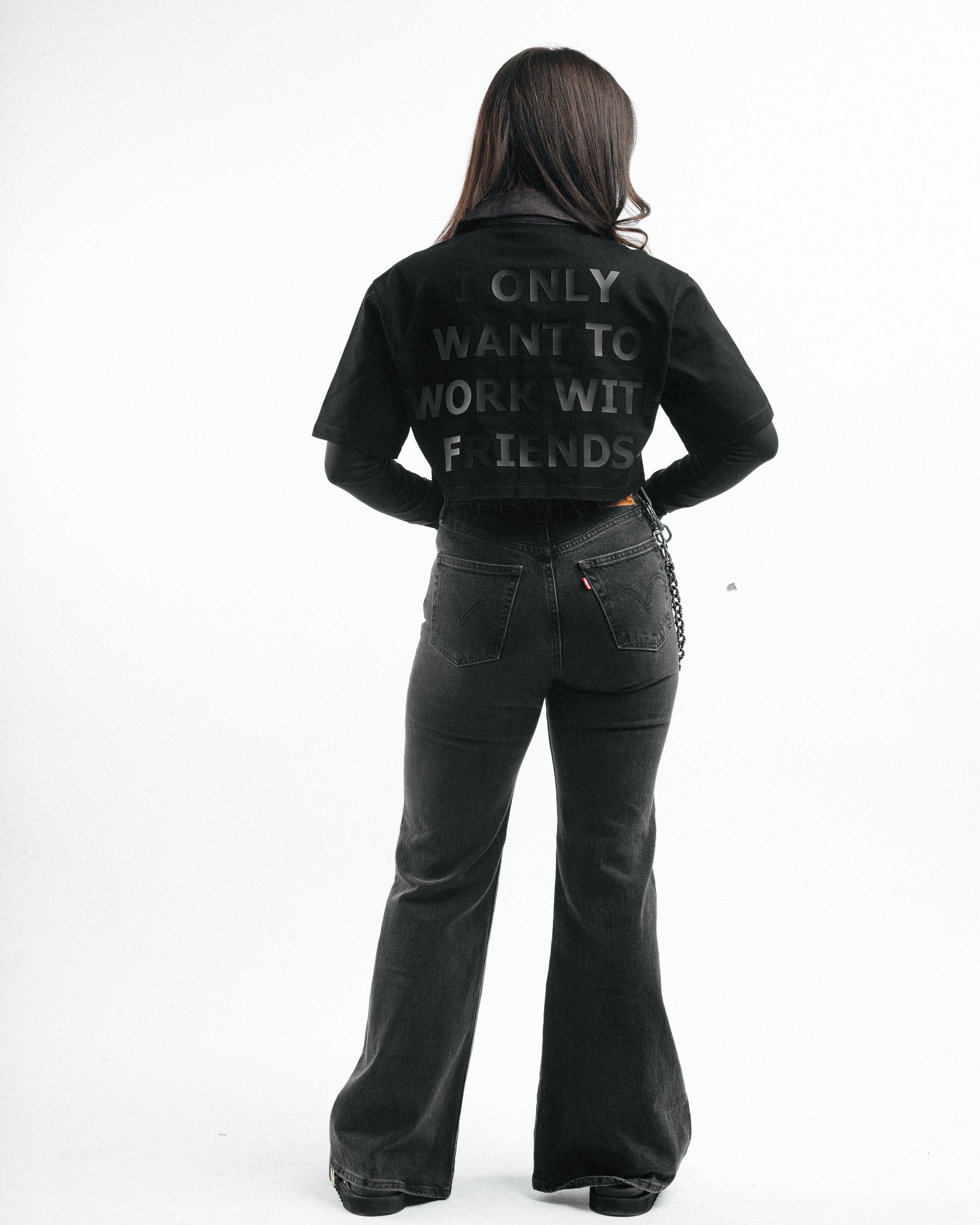 TRIPLE BLACK "Hér" WORKSHIRT ( CROPPED )