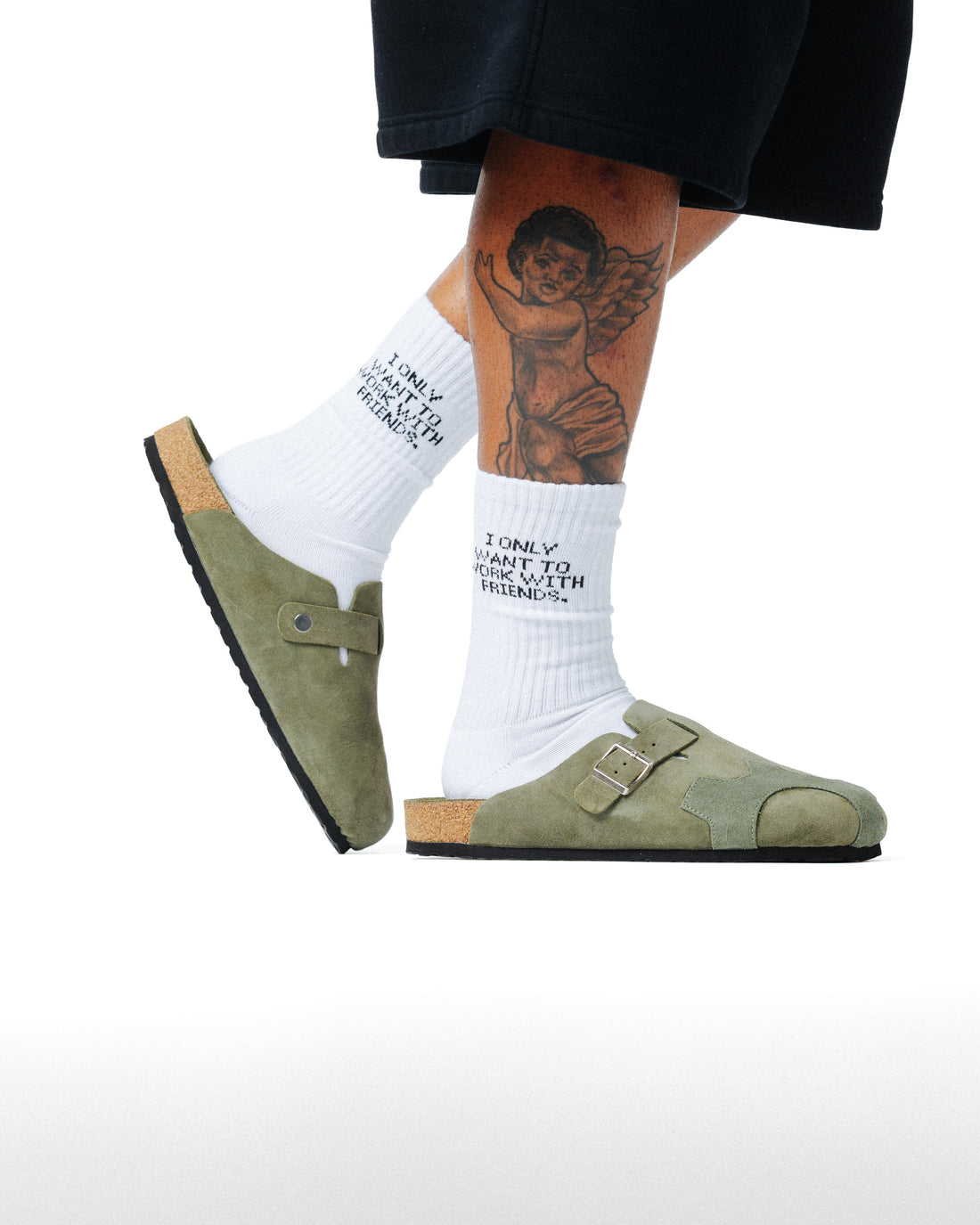 ENGINEERED SUEDE CLOG (OLIVE)