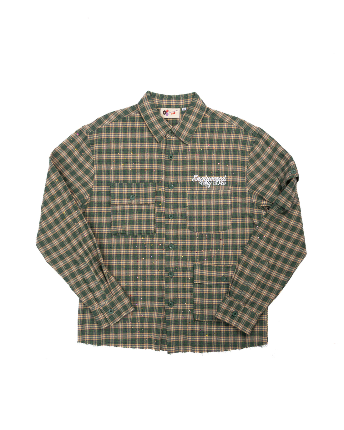 GREEN RHINESTONE FLANNEL