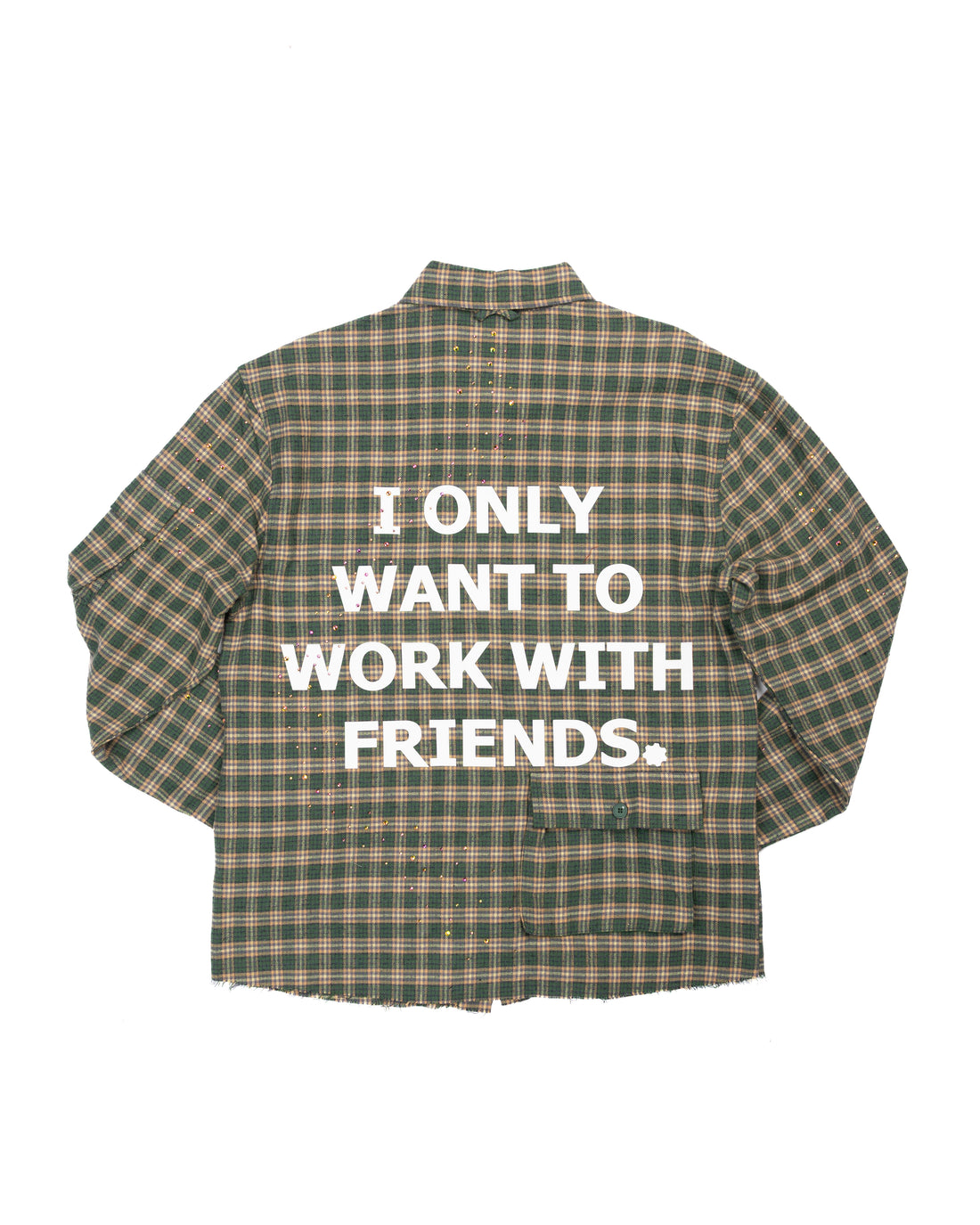 GREEN RHINESTONE FLANNEL