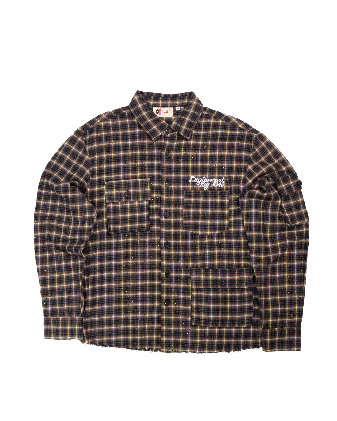 BROWN RHINESTONE FLANNEL