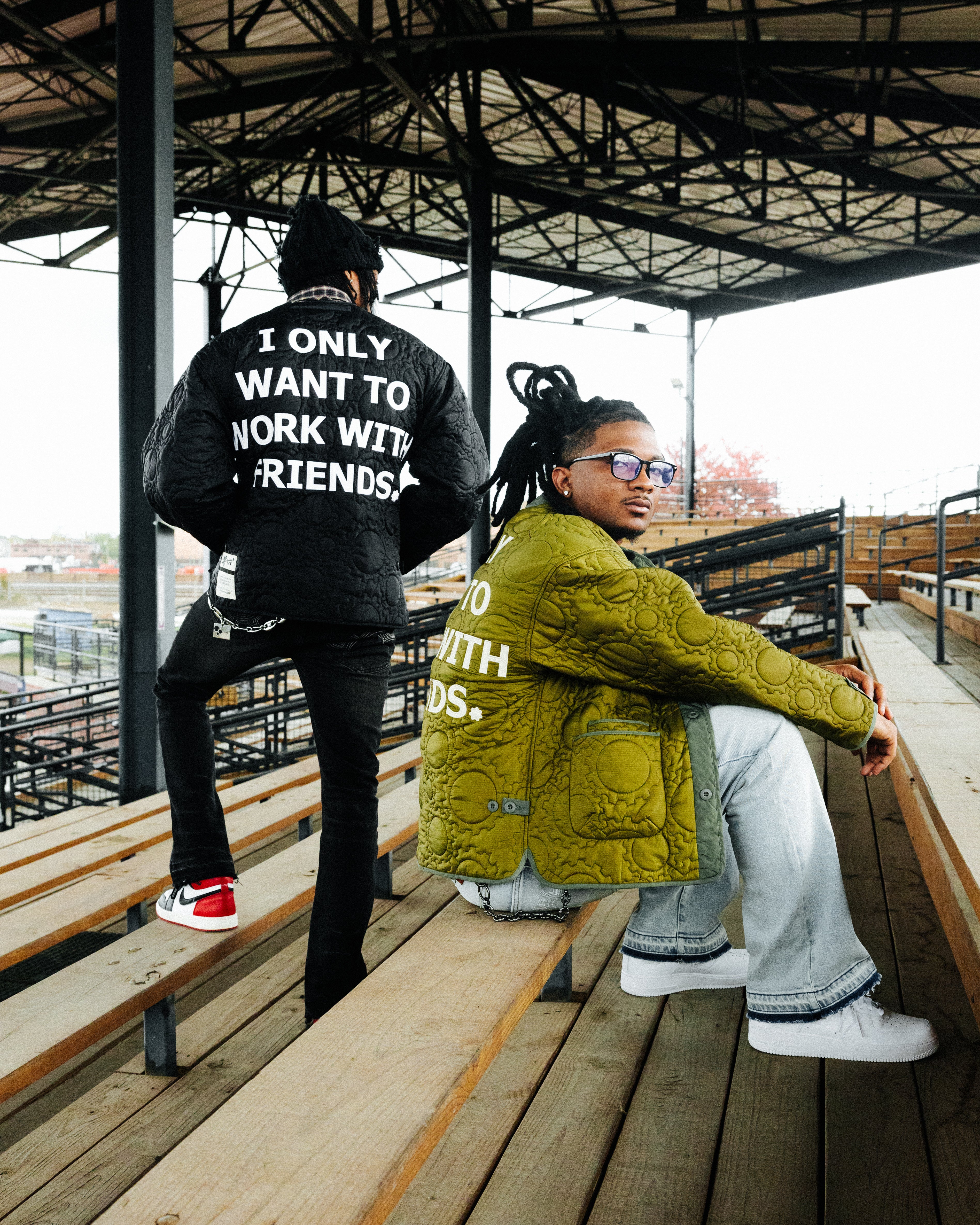 Custom Gear Shaped Quilted Jacket ( BLACK )