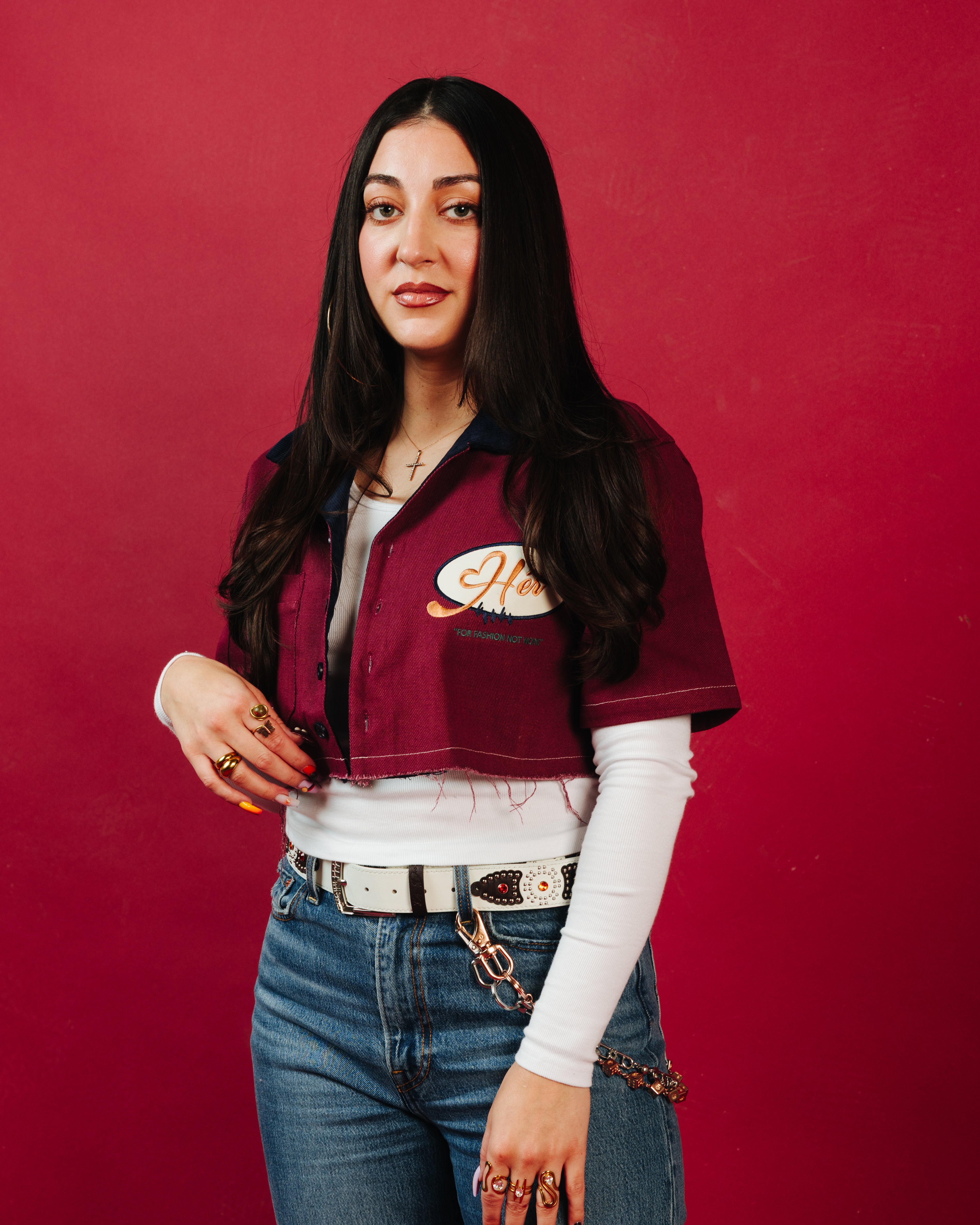 MIXED BERRY "Hér" WORKSHIRT (CROPPED)