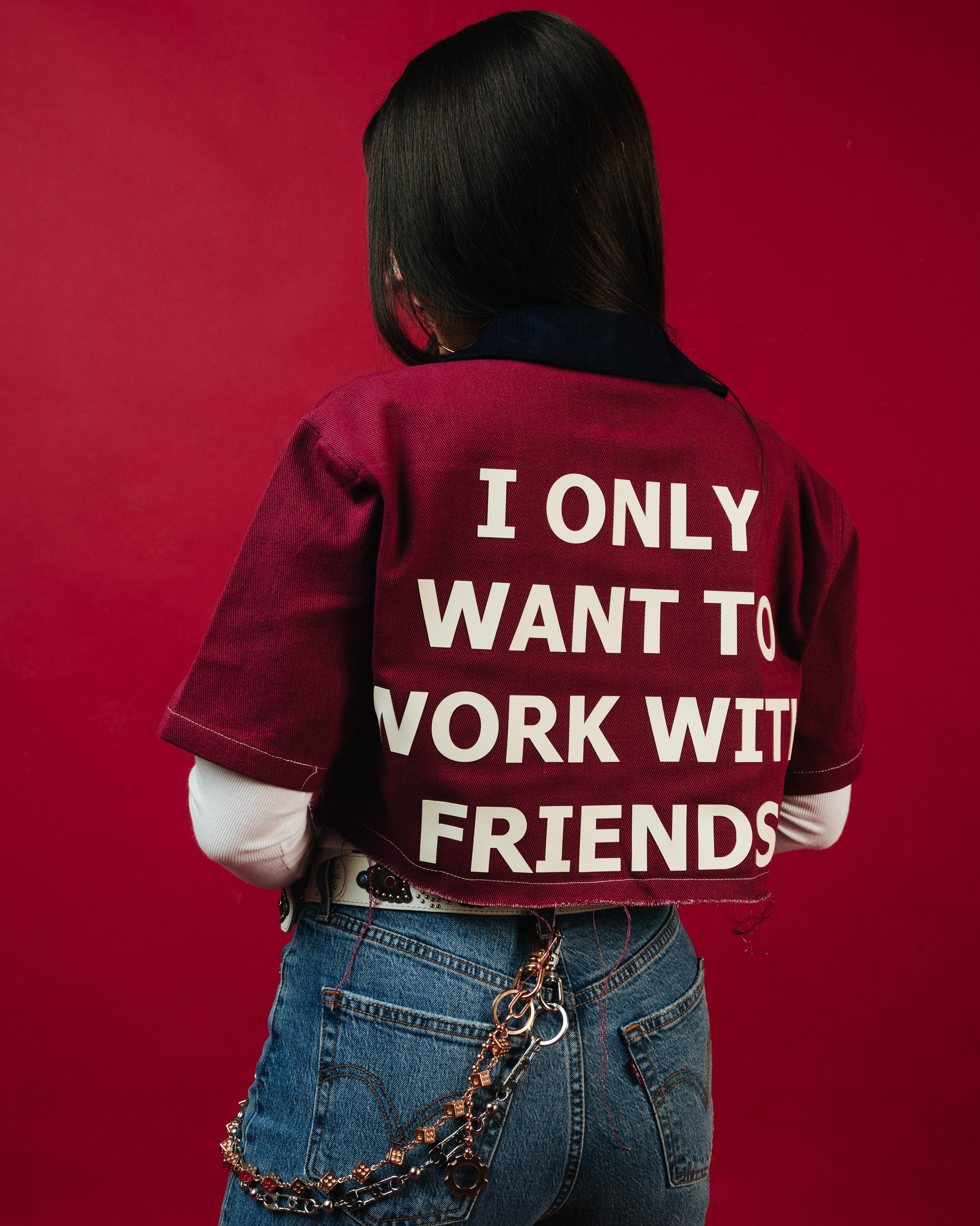 MIXED BERRY "Hér" WORKSHIRT (CROPPED)