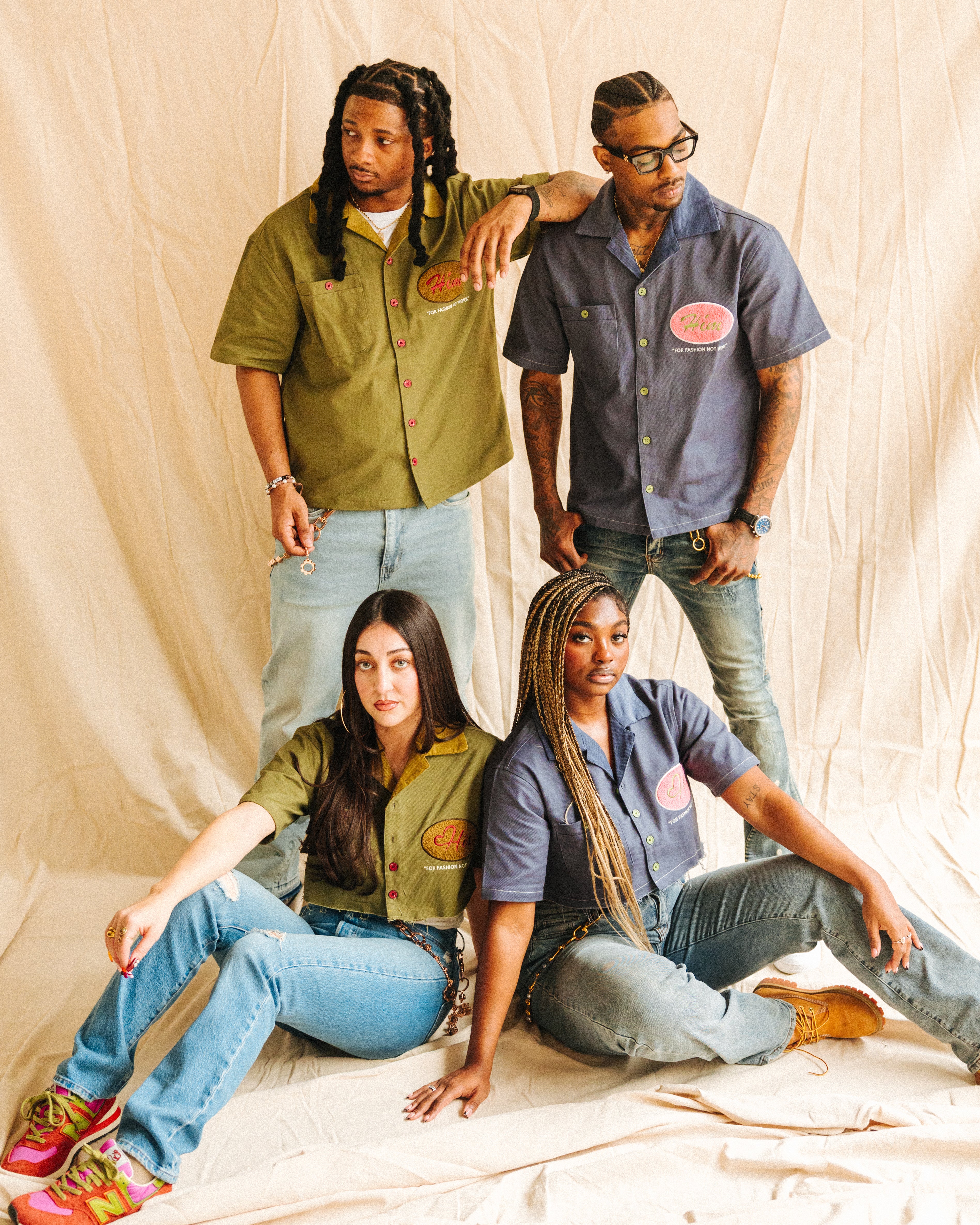 DENIM BLUE "Hér" WORKSHIRT ( CROPPED )