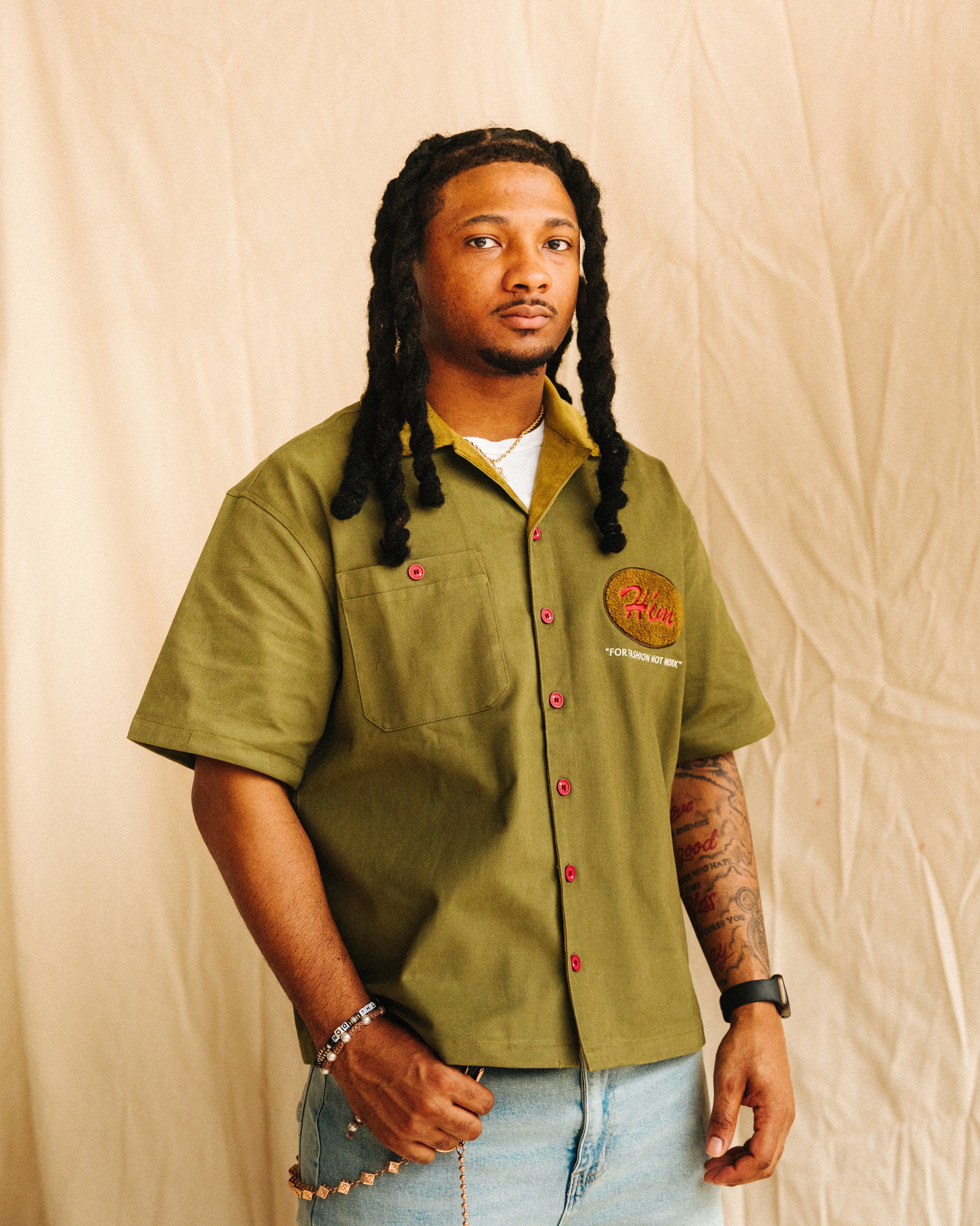 DENIM GREEN "Hím" WORKSHIRT