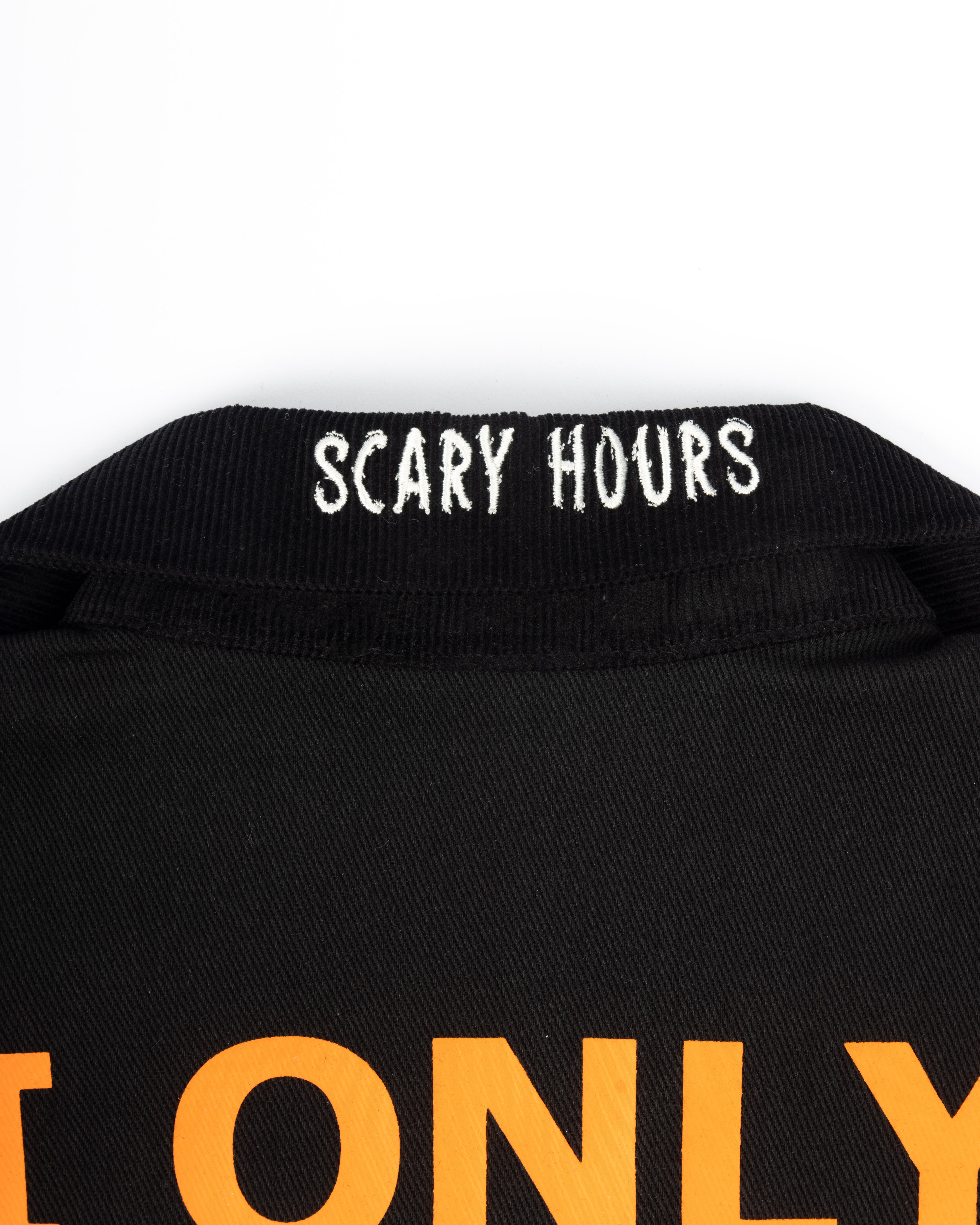 HALLOWEEN SCARY HOURS WORKSHIRT ( CROPPED )