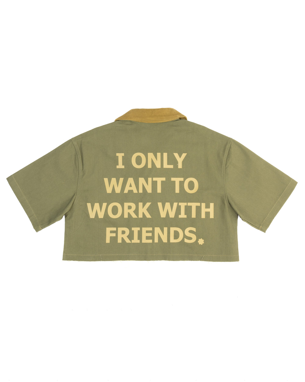 DENIM GREEN "Hér" WORKSHIRT ( CROPPED ) back view