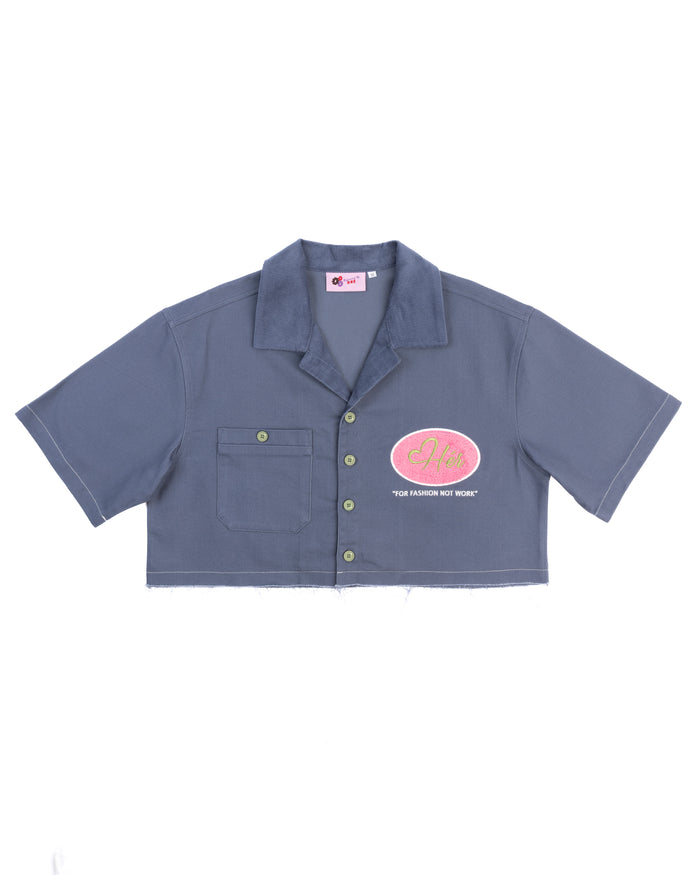 DENIM BLUE "Hér" WORKSHIRT ( CROPPED )