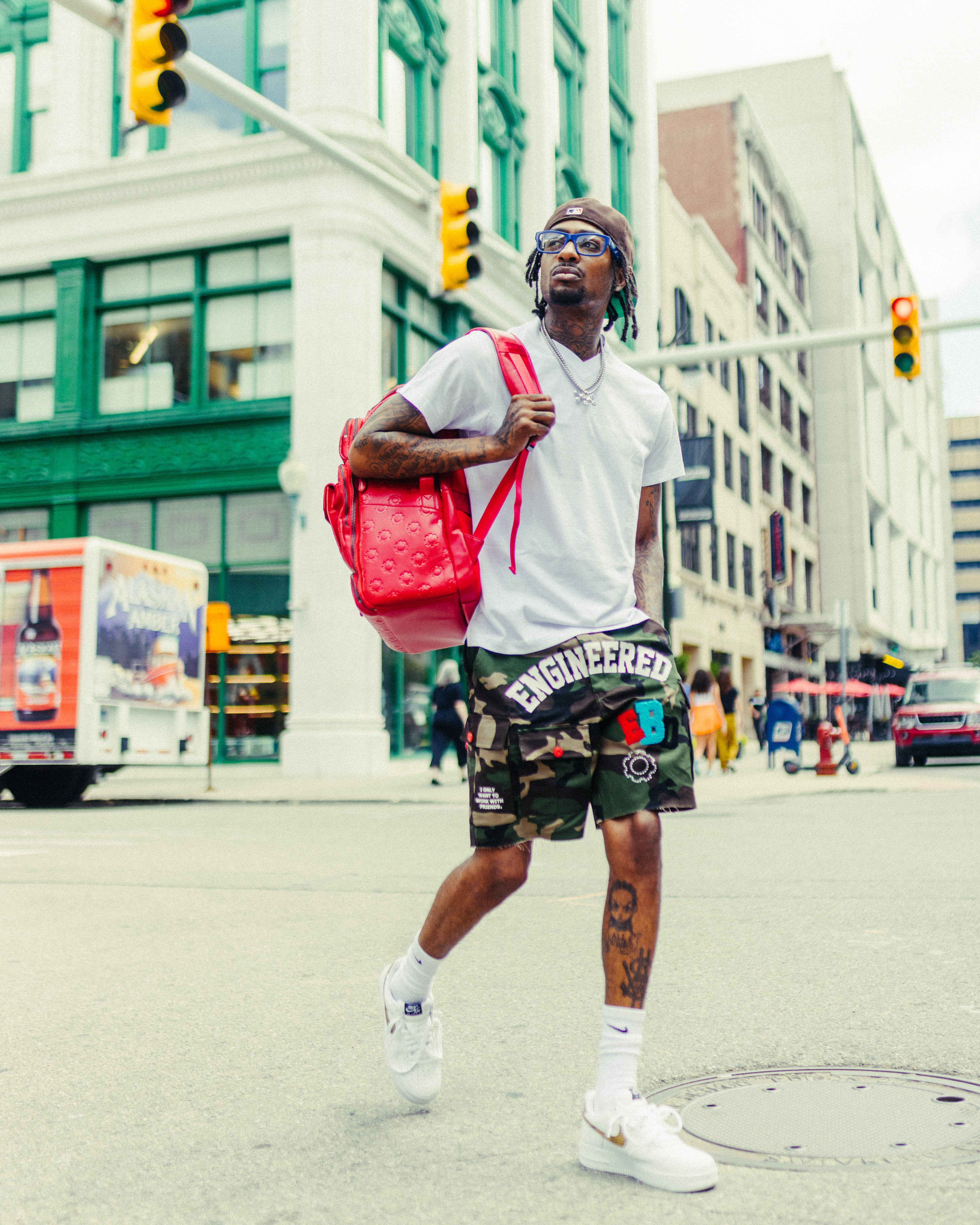 Collegiate Camo Cargo Shorts