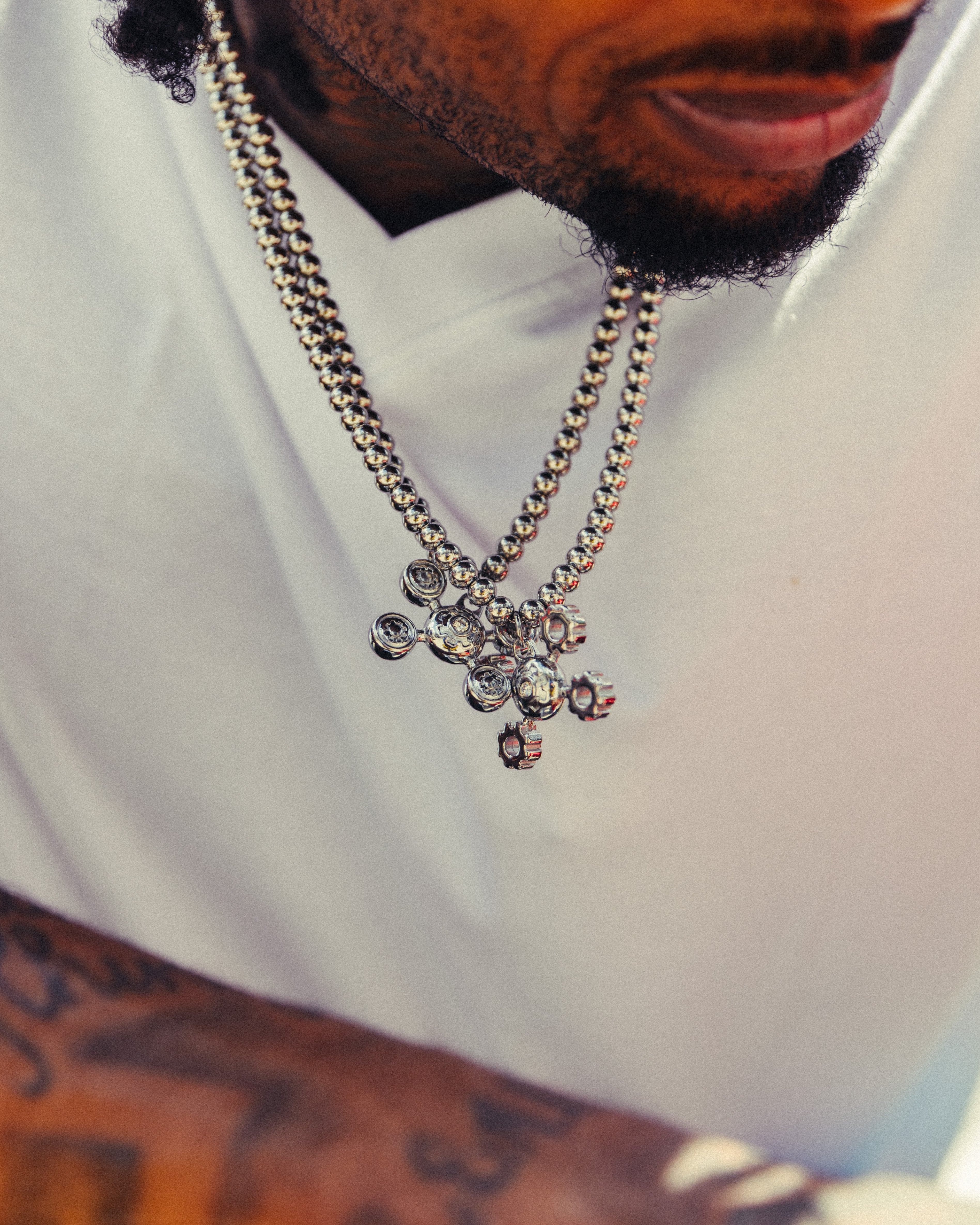 SILVER Gear Sphere Chain Set ( LONG )