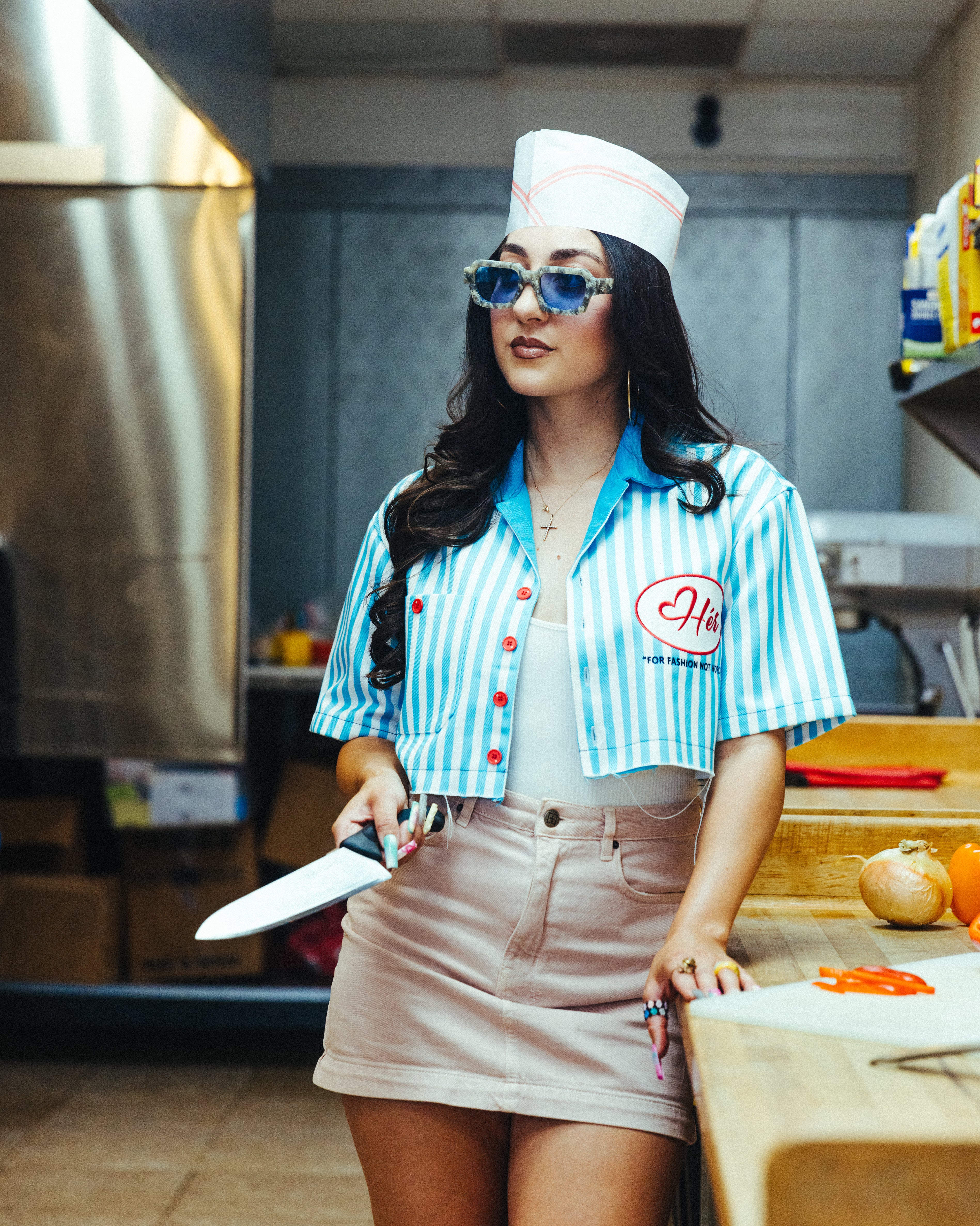 HOOD BURGER "Hér" WORKSHIRT ( CROPPED )