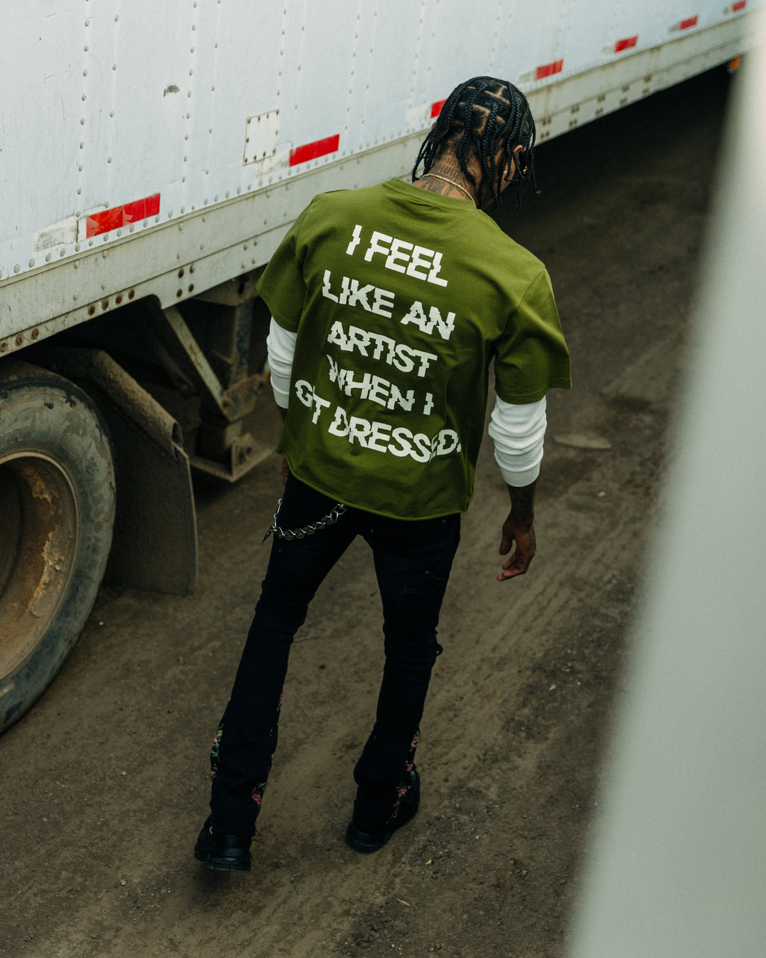 [OLIVE GREEN] Pardon Me Tee