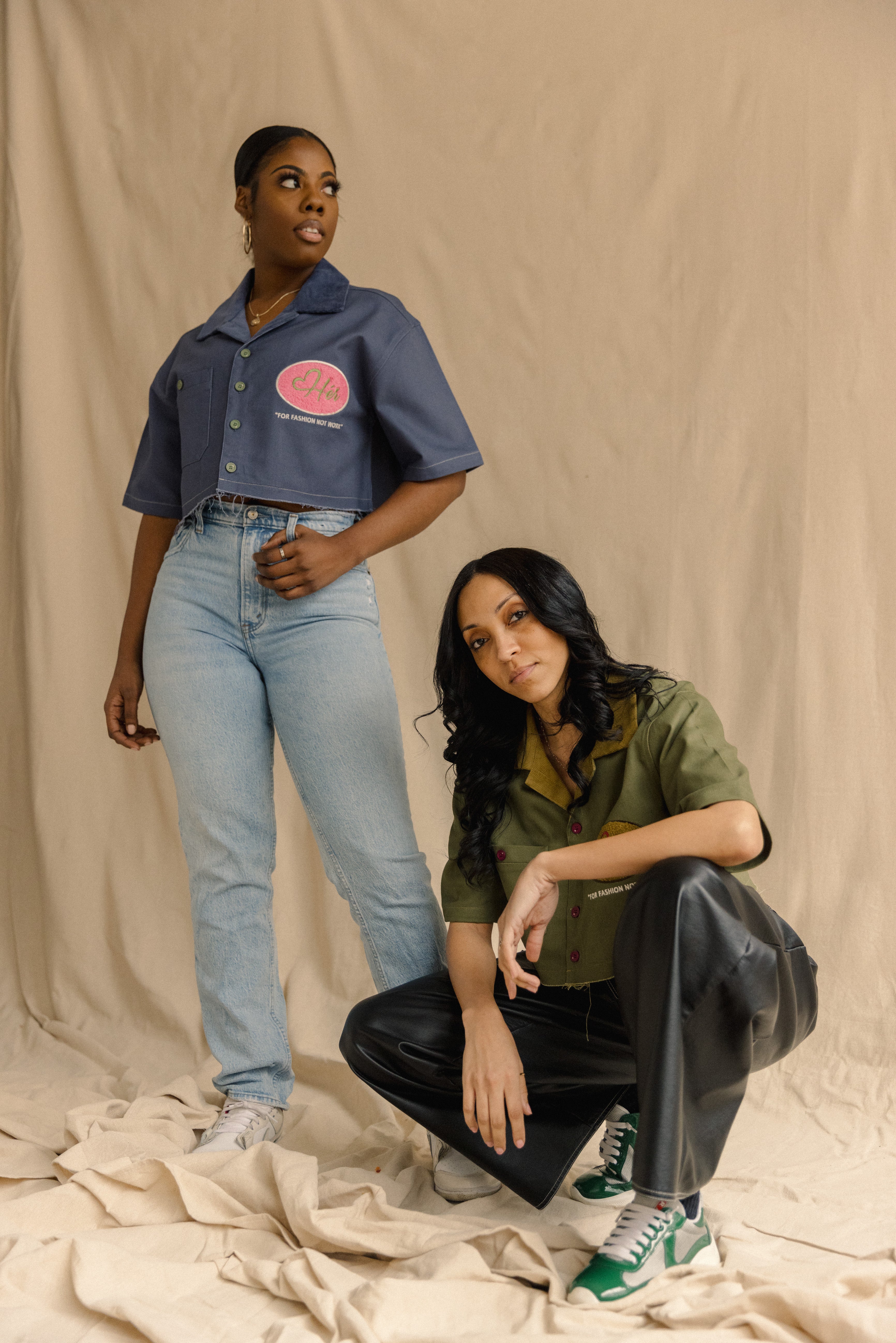 DENIM BLUE "Hér" WORKSHIRT ( CROPPED )