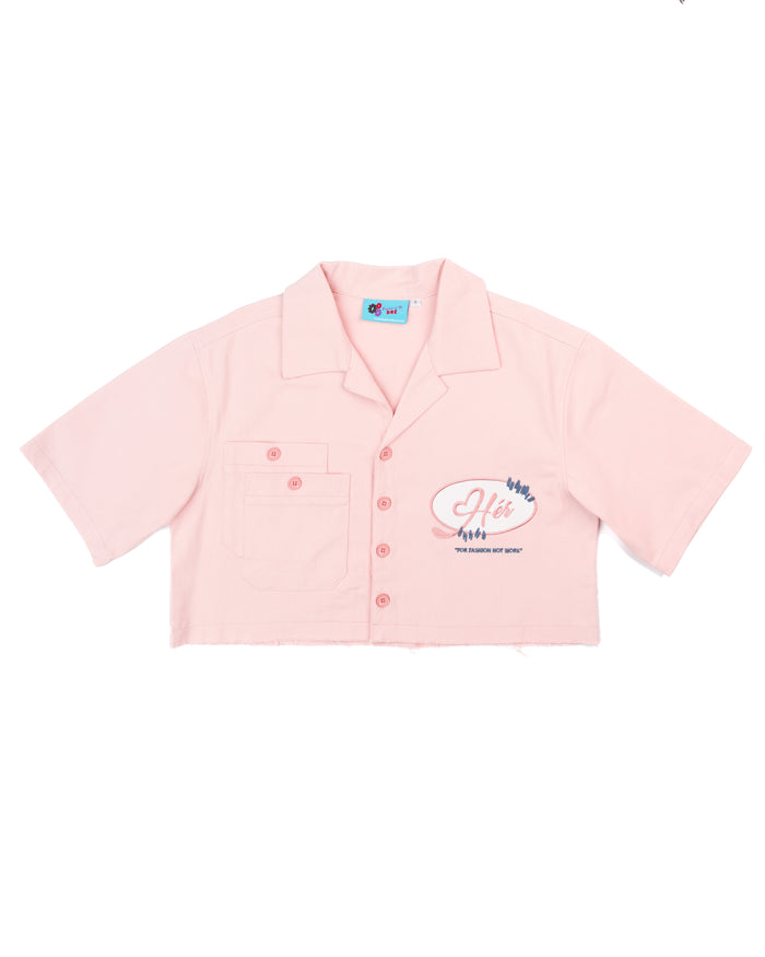 IT'S A GIRL "Hér" WORKSHIRT ( CROPPED )