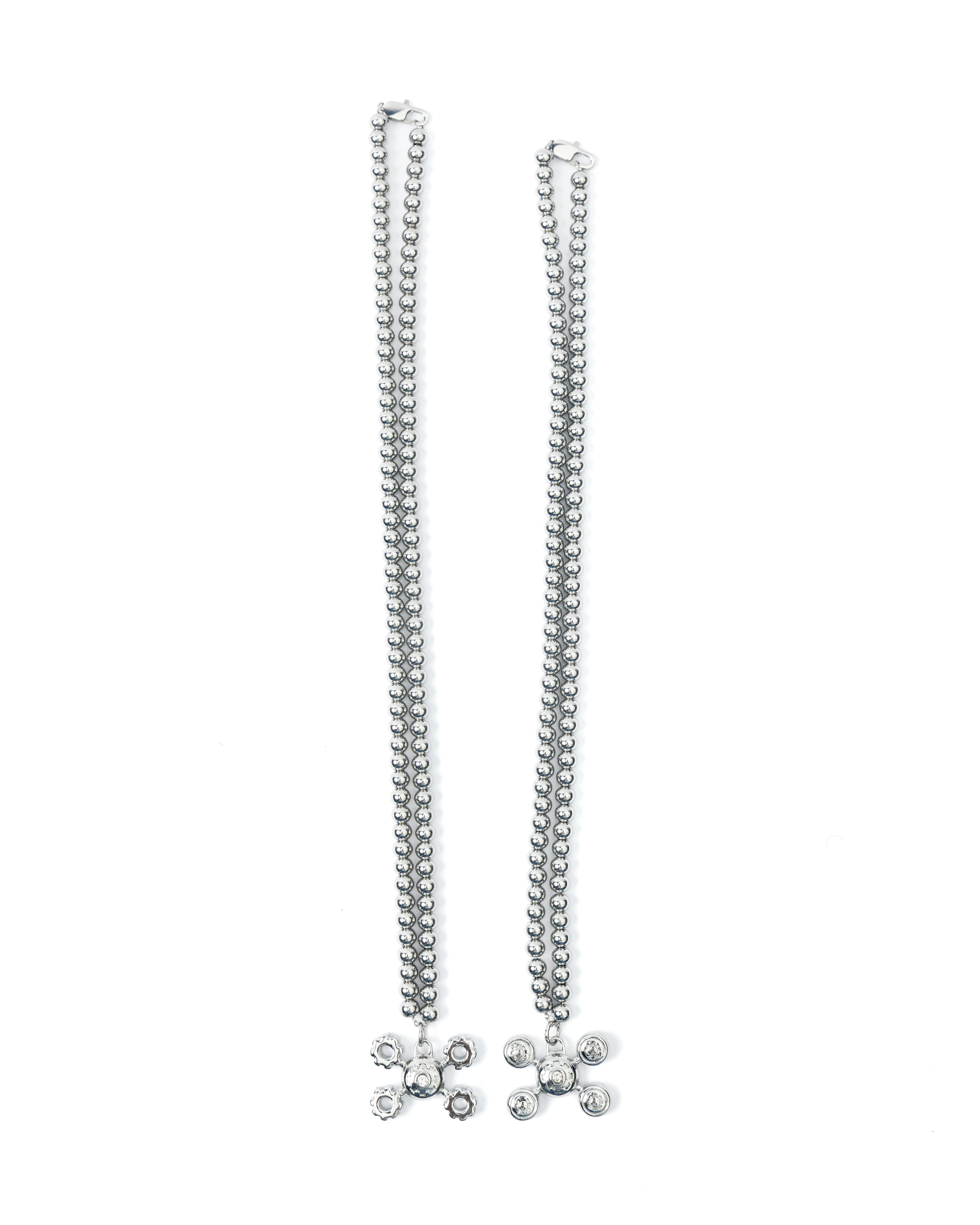 gear necklace SILVER Gear Sphere Chain Set ( LONG )