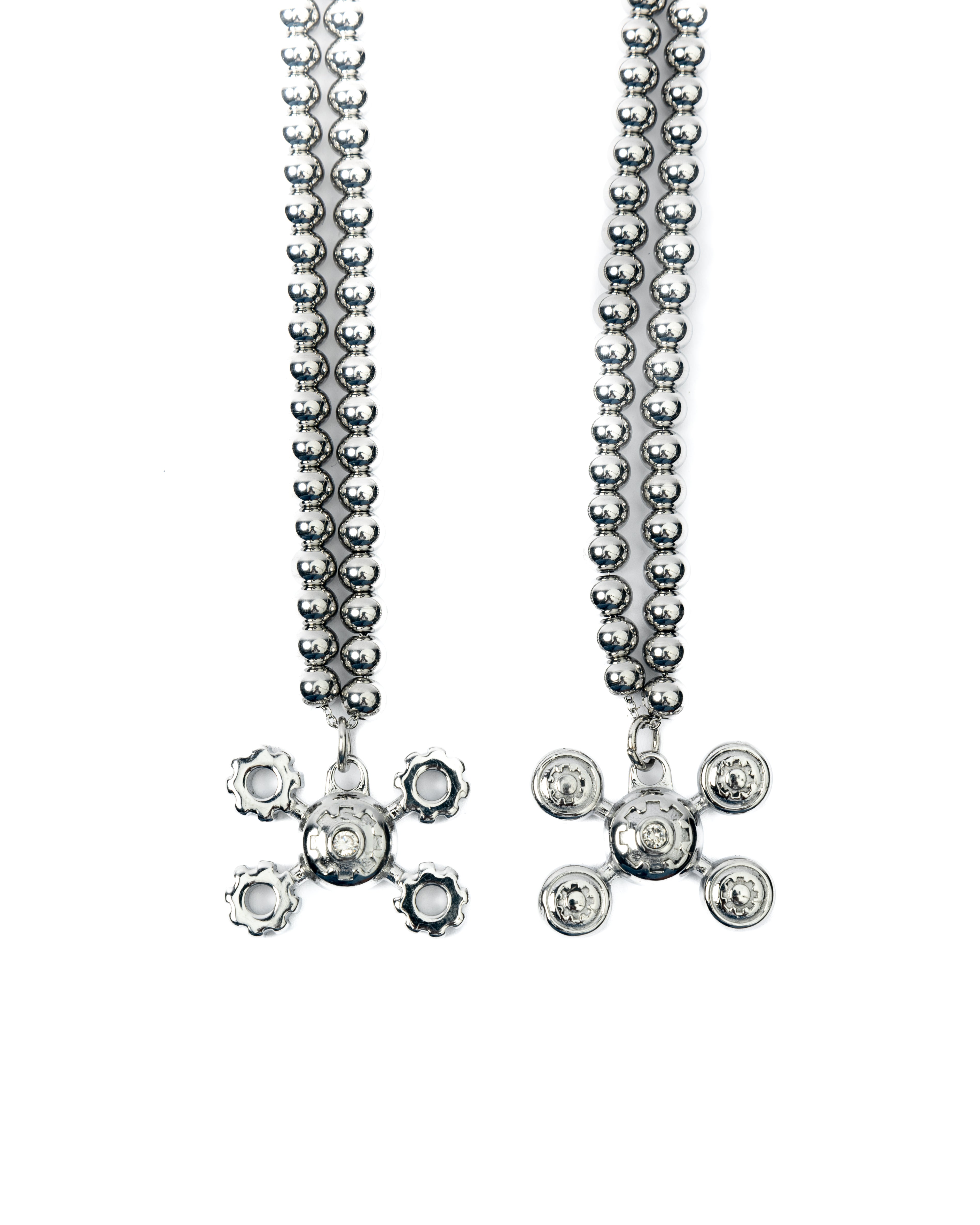 gear necklace SILVER Gear Sphere Chain Set ( LONG )