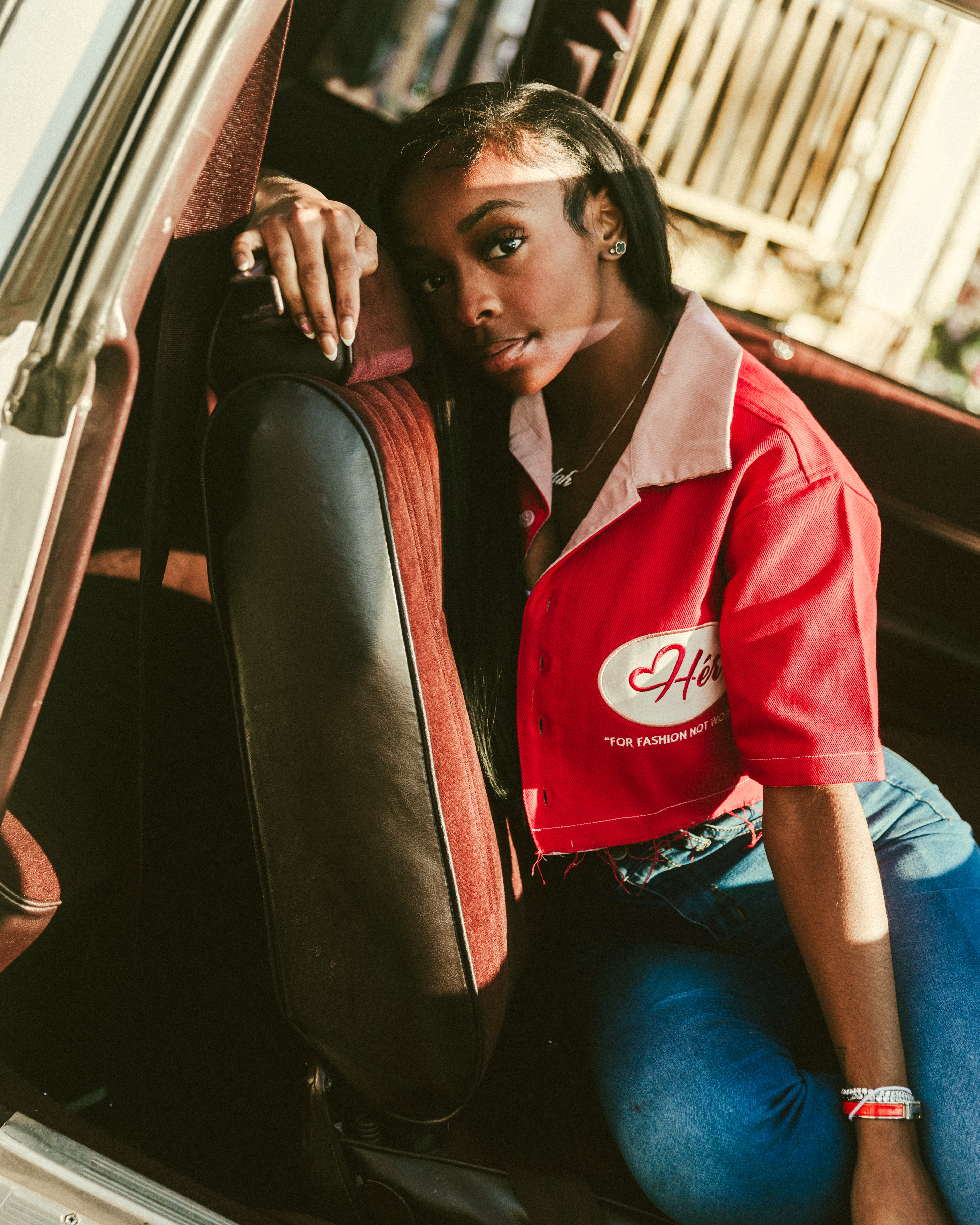 Reimagined CHERRY BLOSSOM "Hér" WORKSHIRT ( CROPPED )