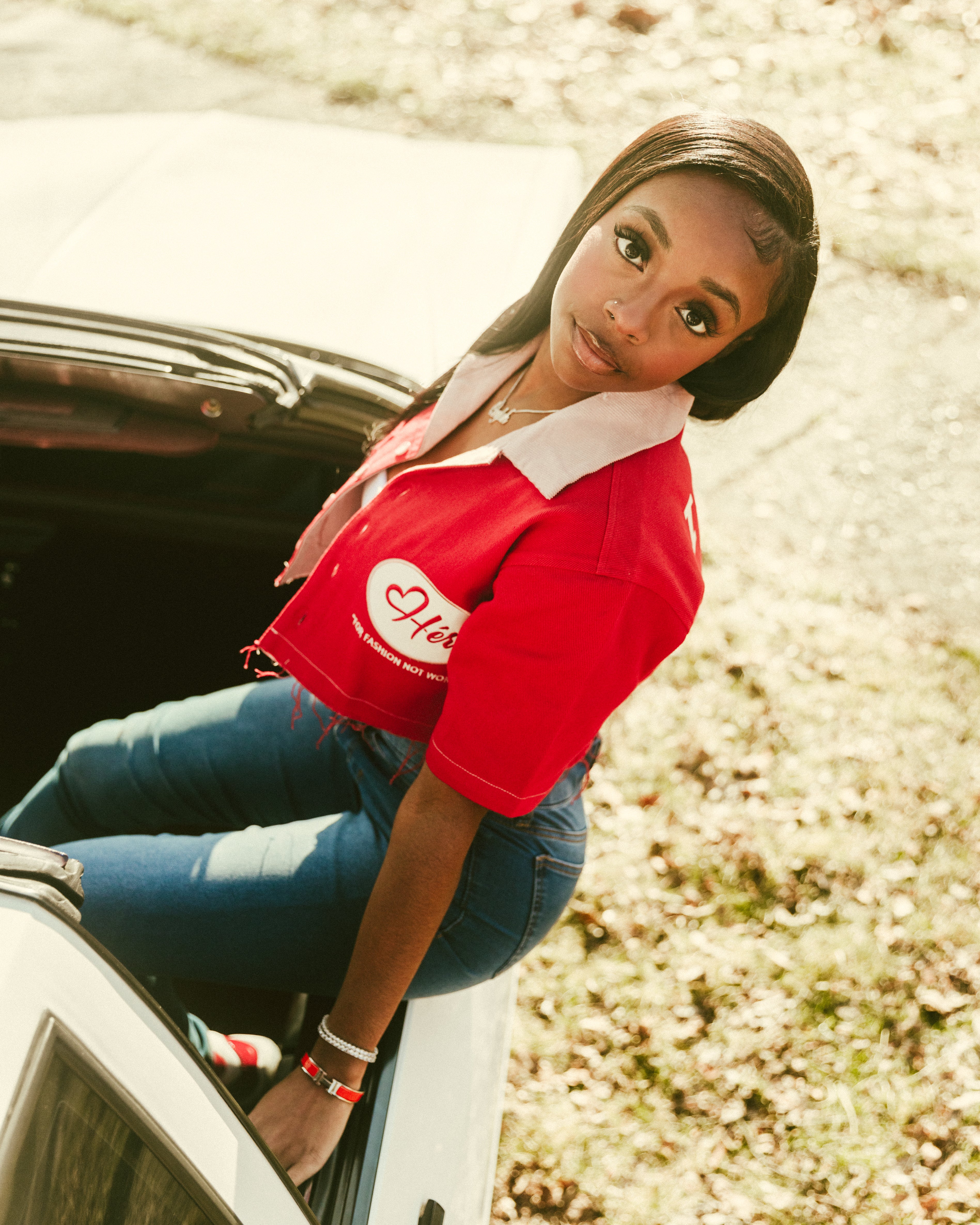 Reimagined CHERRY BLOSSOM "Hér" WORKSHIRT ( CROPPED )