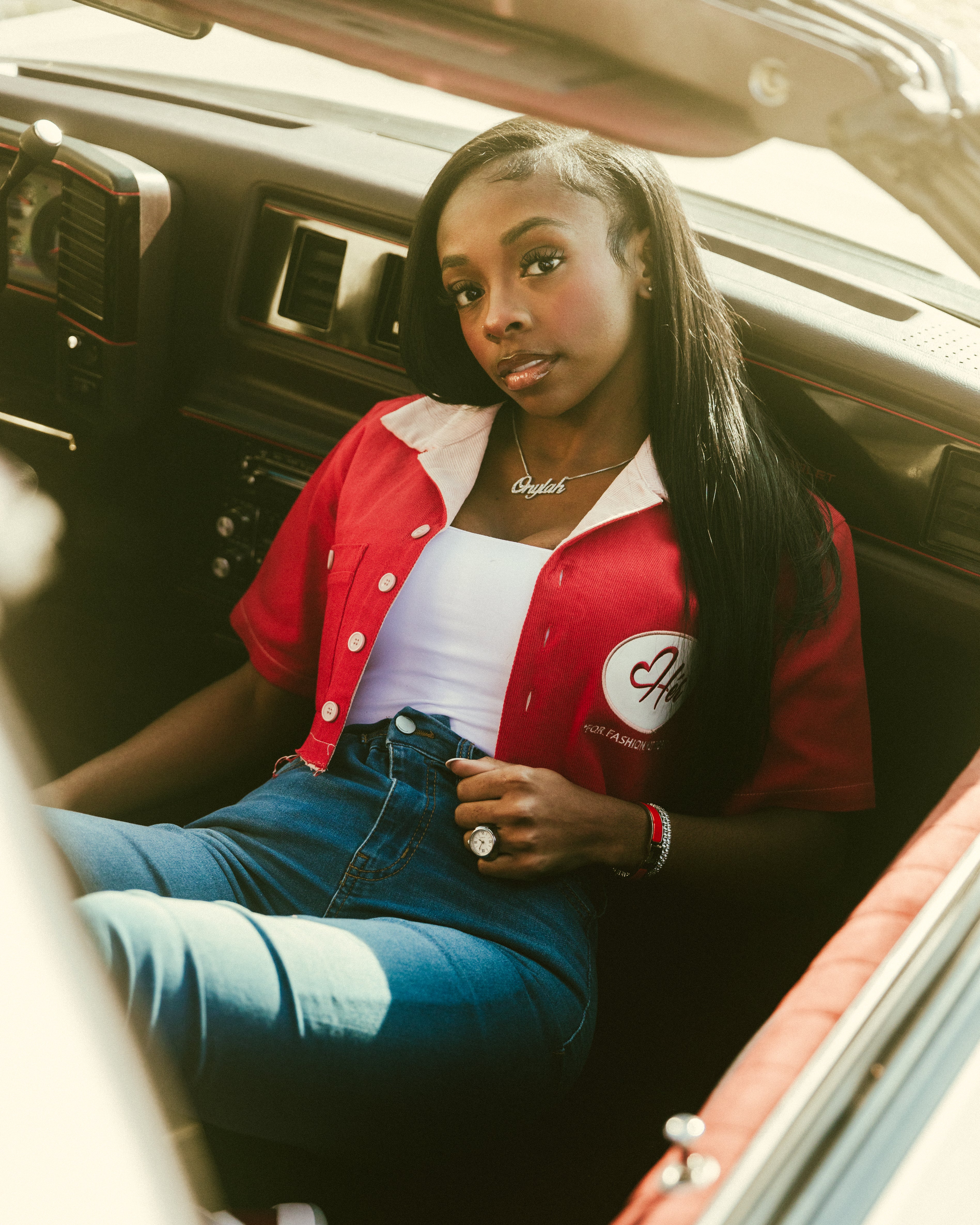 Reimagined CHERRY BLOSSOM "Hér" WORKSHIRT ( CROPPED )