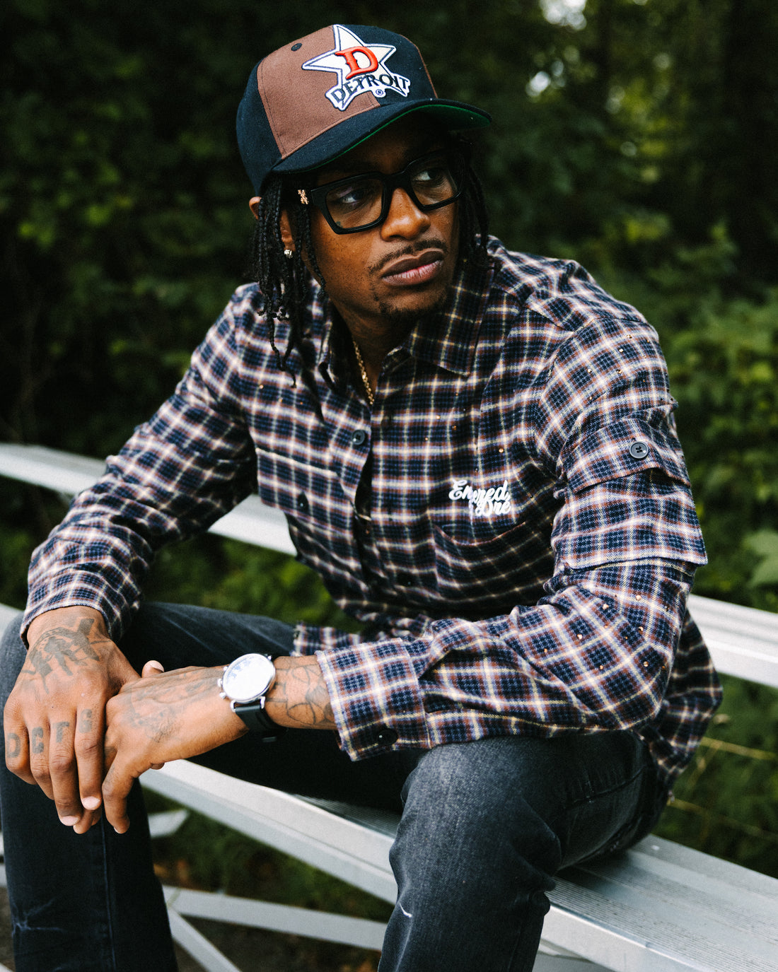 BROWN RHINESTONE FLANNEL
