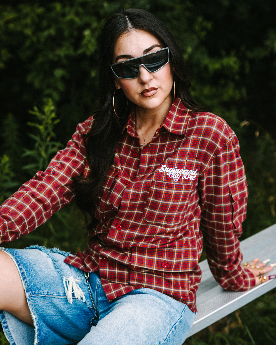 RED RHINESTONE FLANNEL
