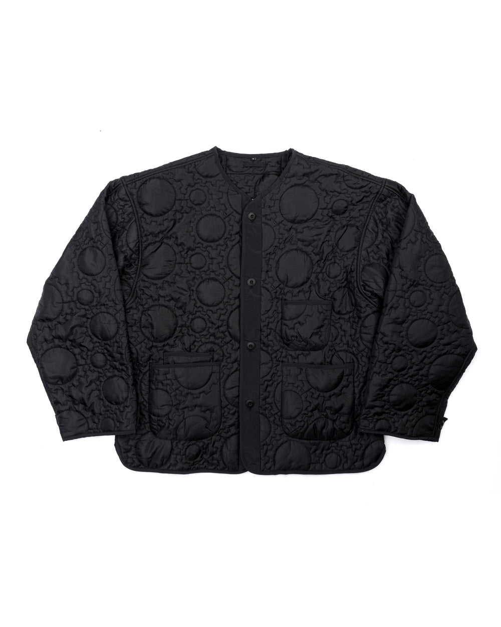 Custom Gear Shaped Quilted Jacket ( BLACK )