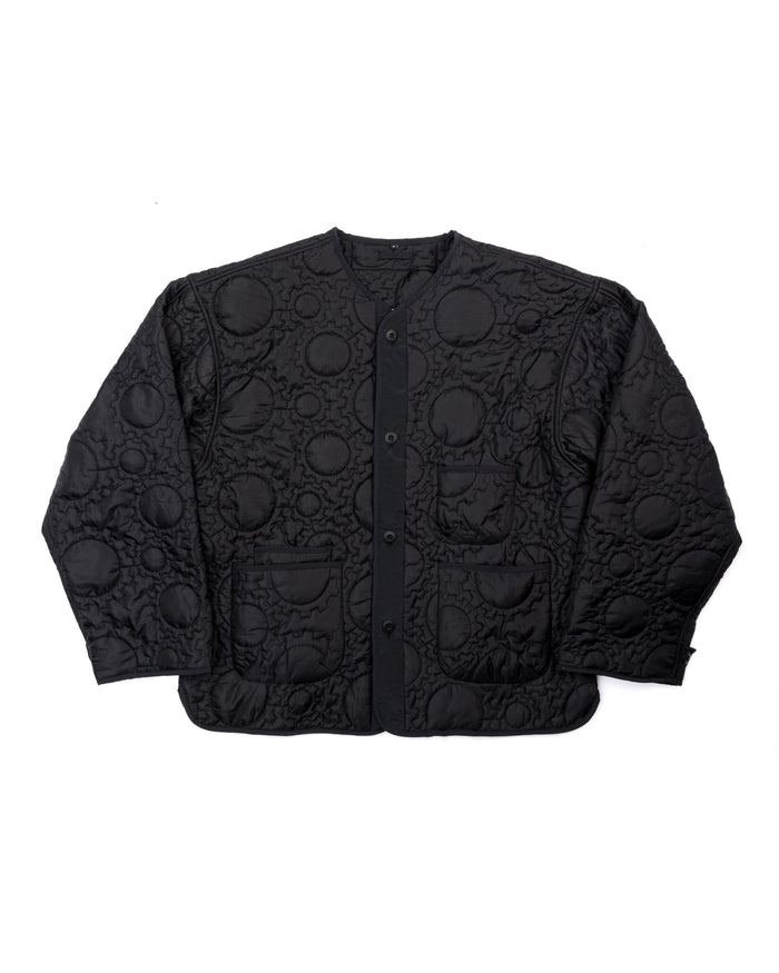 Custom Gear Shaped Quilted Jacket ( BLACK )