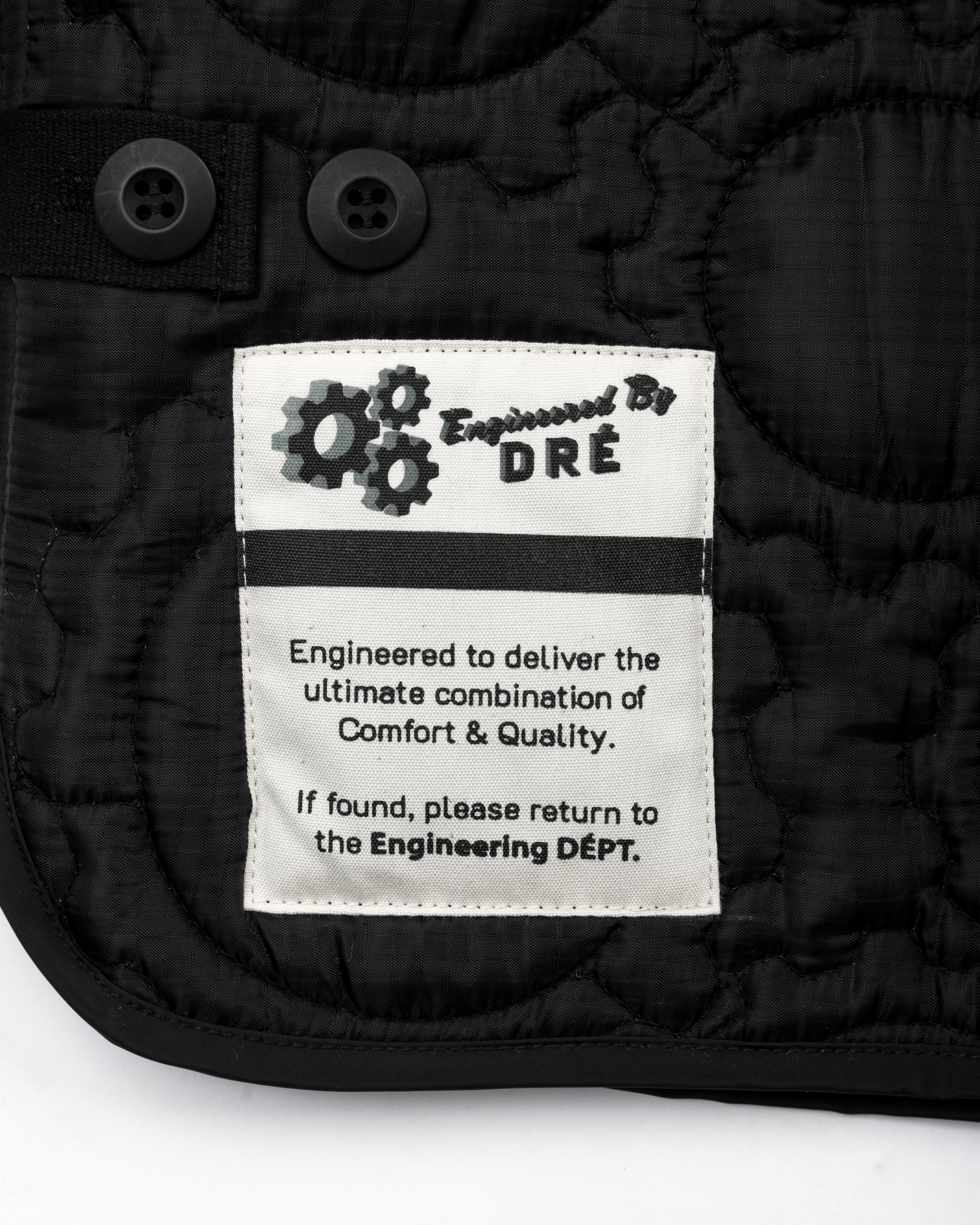 Custom Gear Shaped Quilted Jacket ( BLACK )