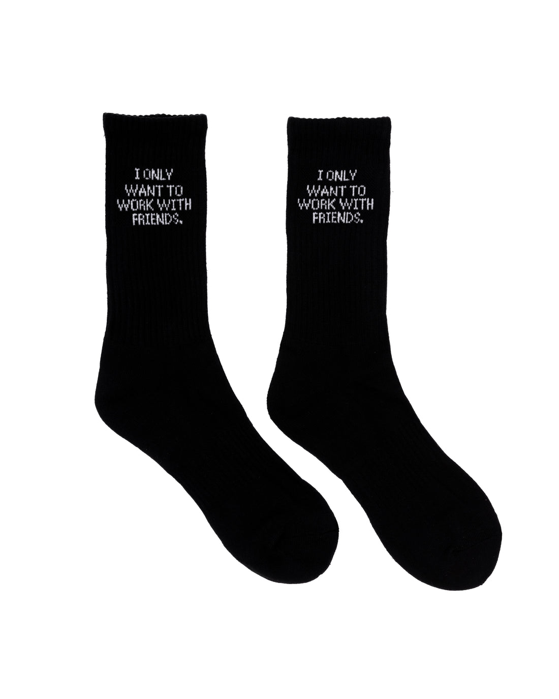 Cushioned Crew Socks 3 Pack (BLACK/WHITE TEXT)
