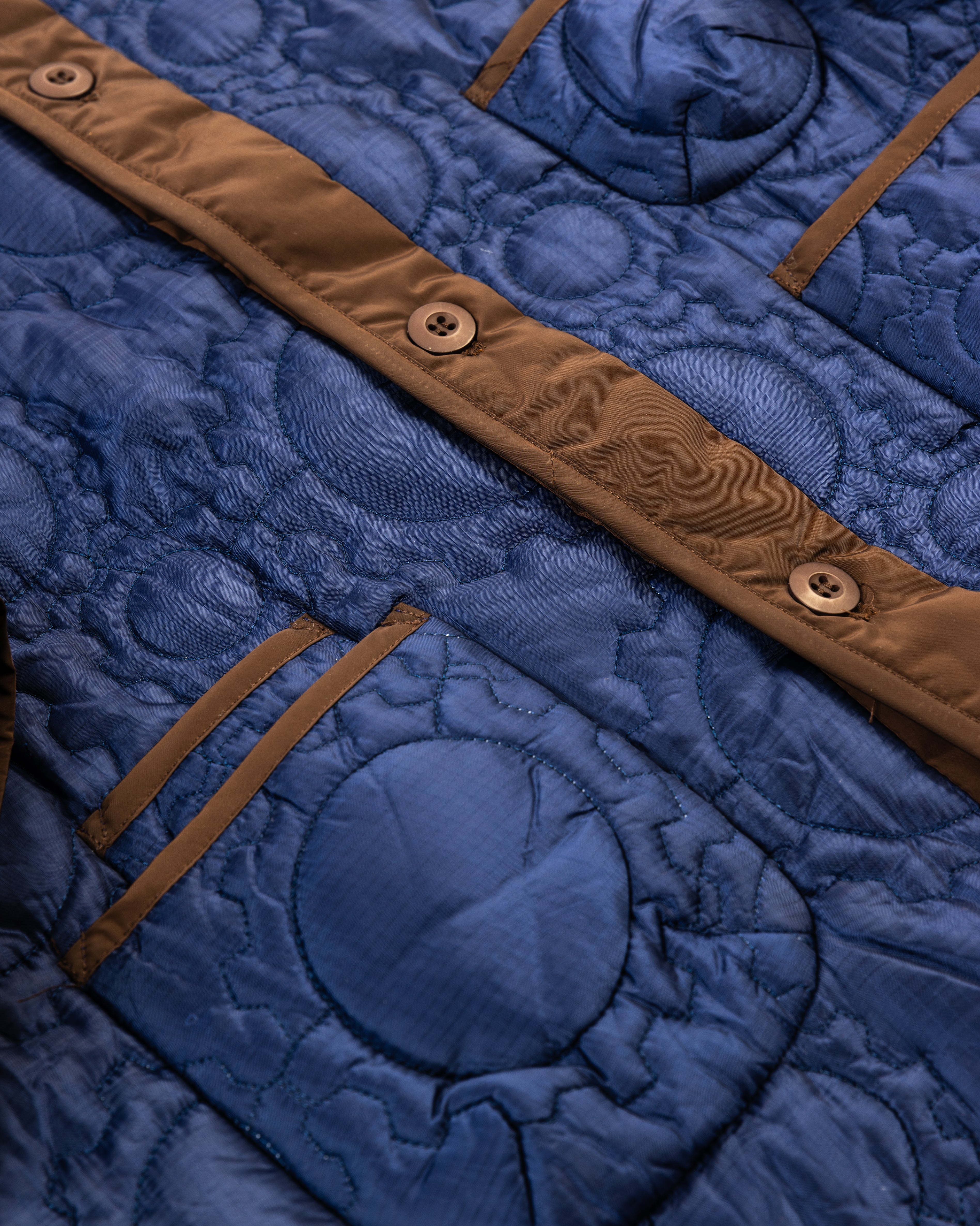Custom Gear Shaped Quilted Jacket (NAVY)