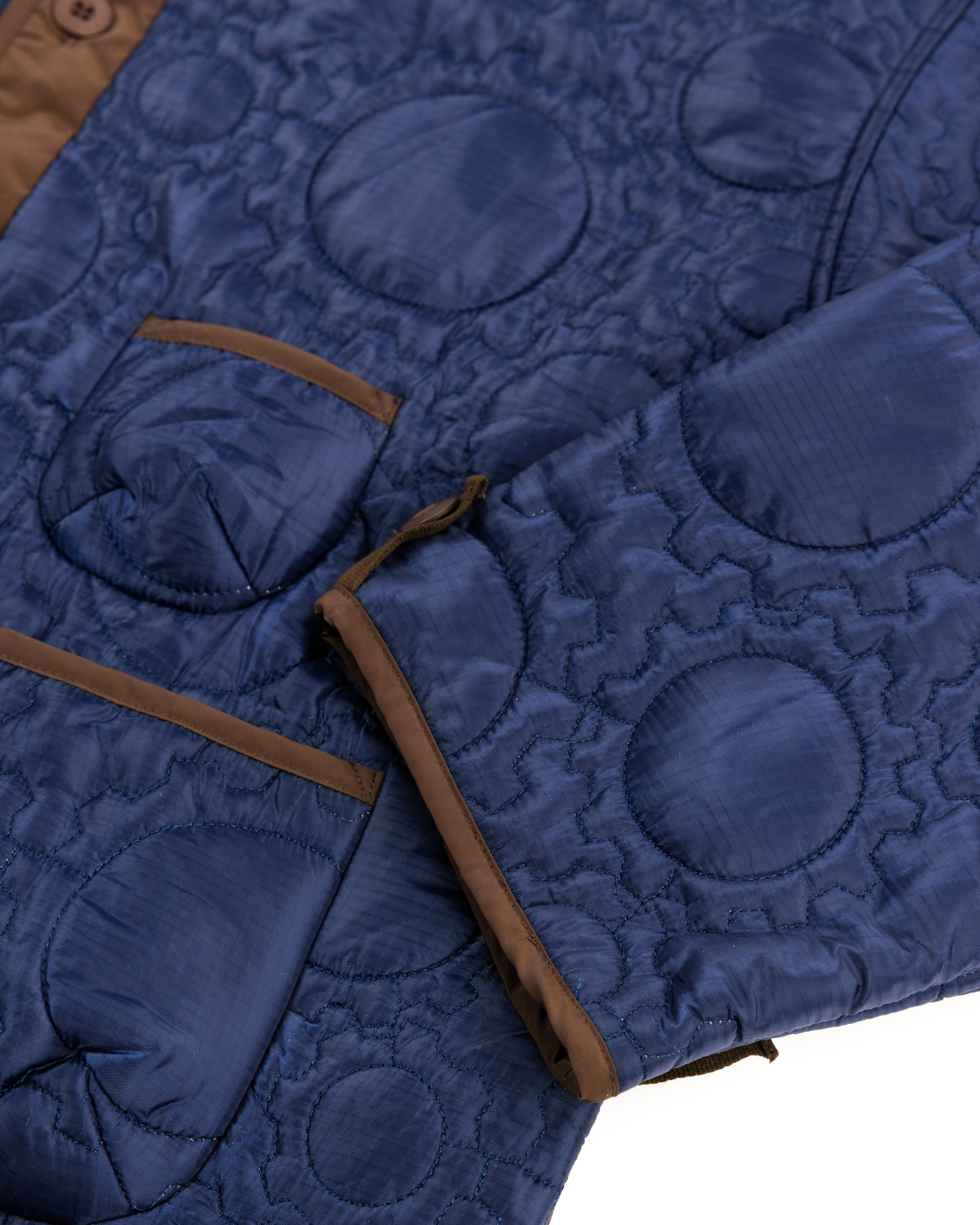 Custom Gear Shaped Quilted Jacket (NAVY)