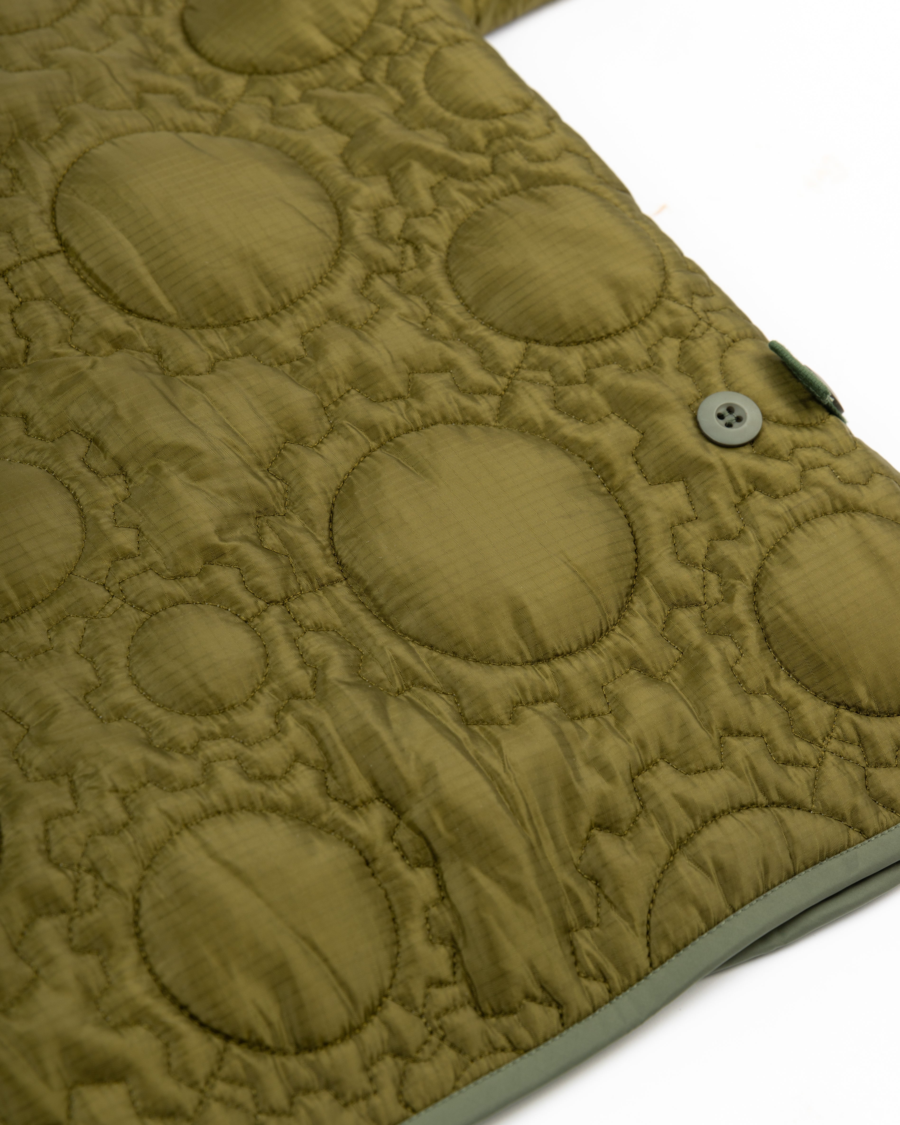 Custom Gear Shaped Quilted Jacket (OLIVE GREEN)