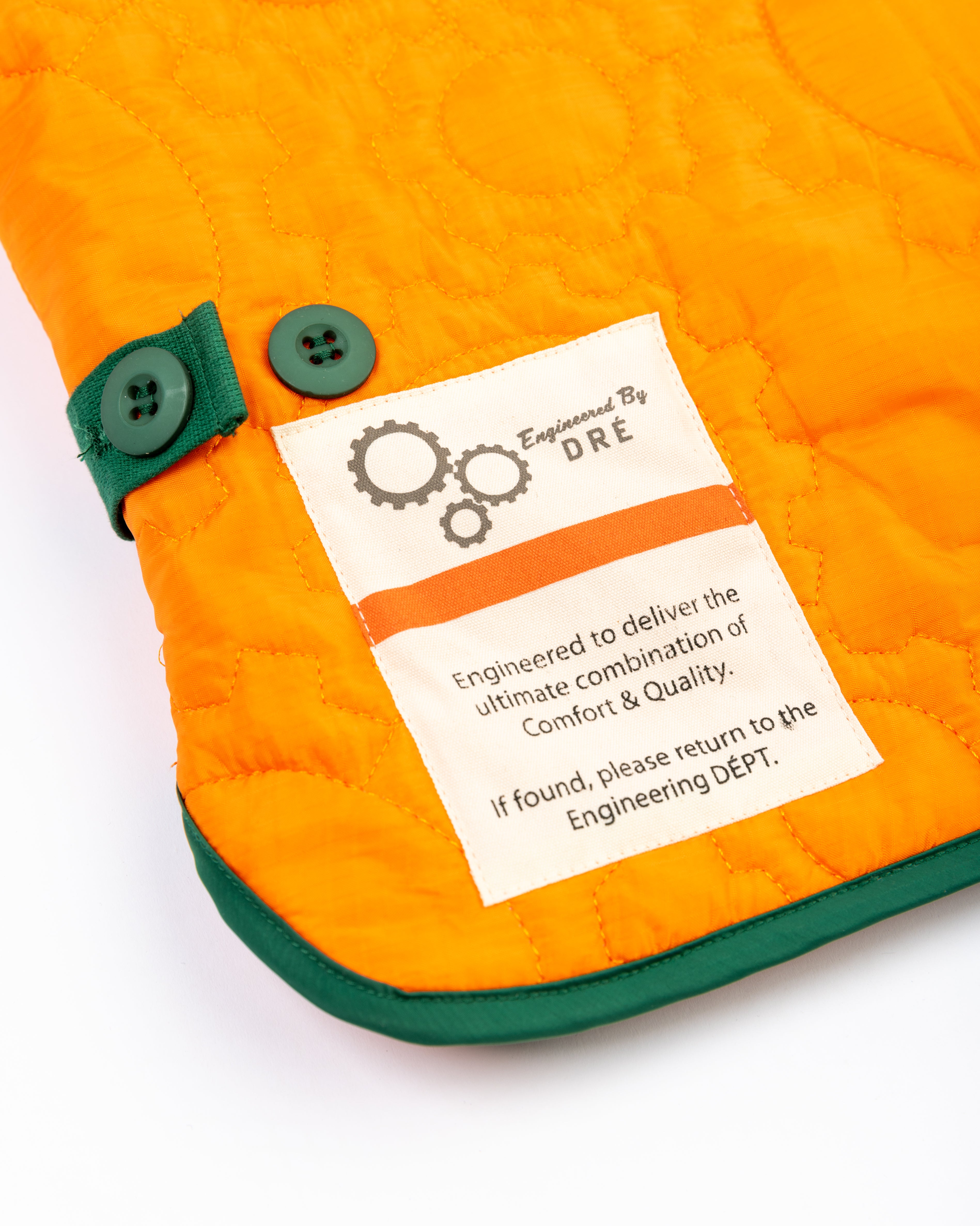 Custom Gear Shaped Quilted Jacket (ORANGE)