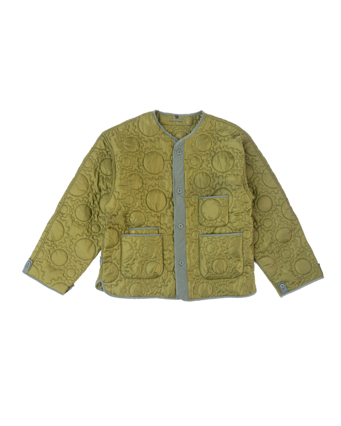 Custom Gear Shaped Quilted Jacket ( GREEN )