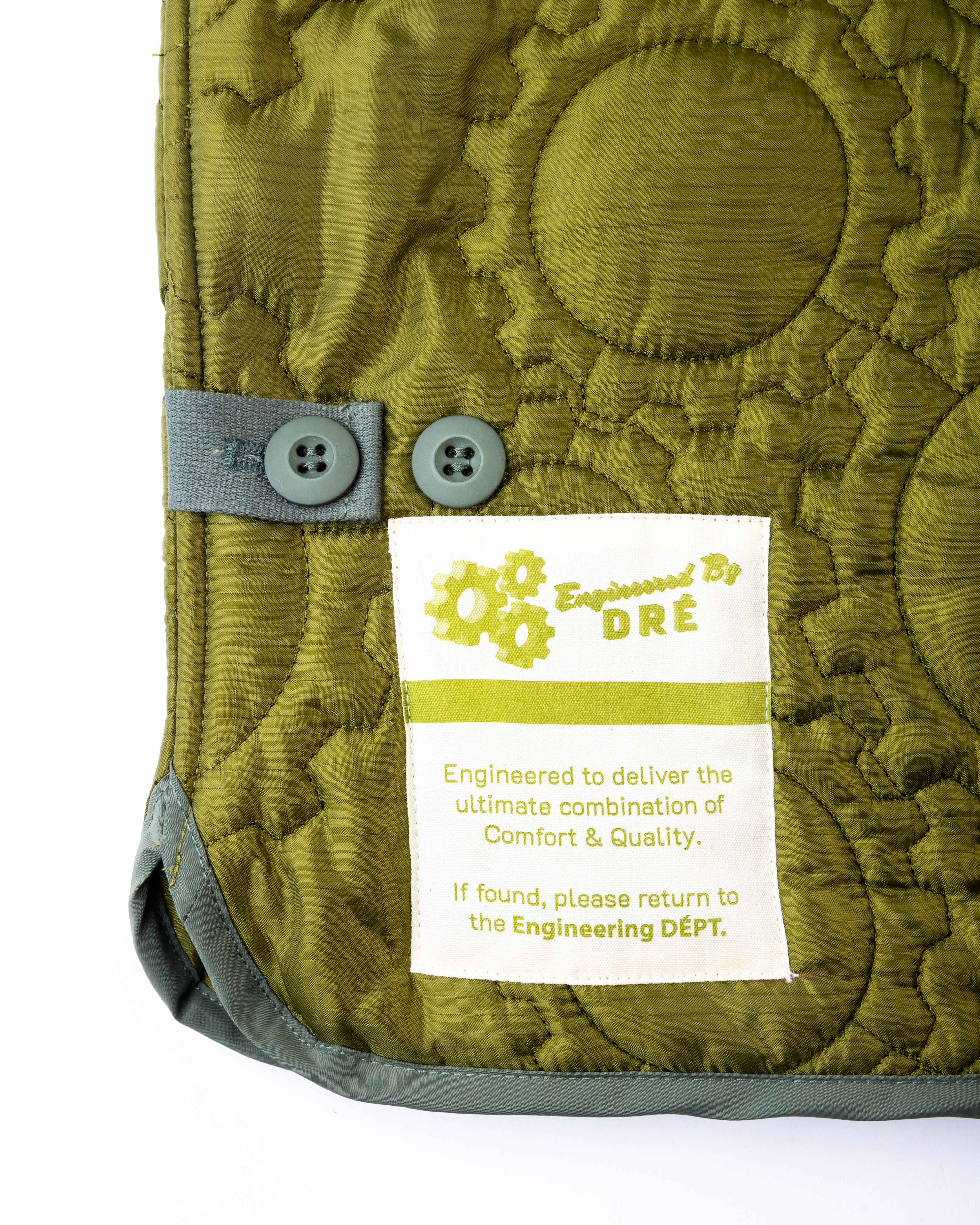 Custom Gear Shaped Quilted Jacket ( GREEN )