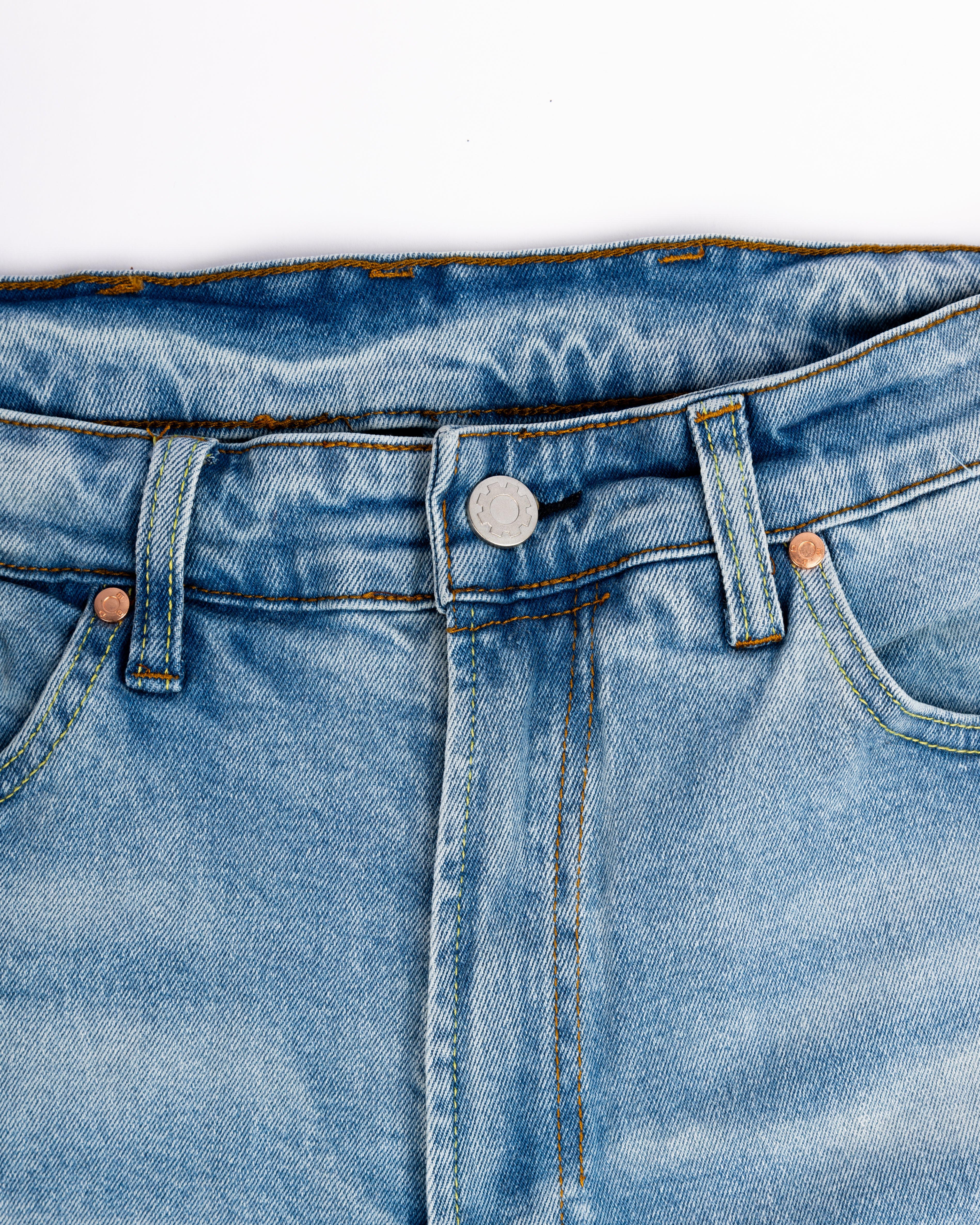 Distressed Wide Leg Denim