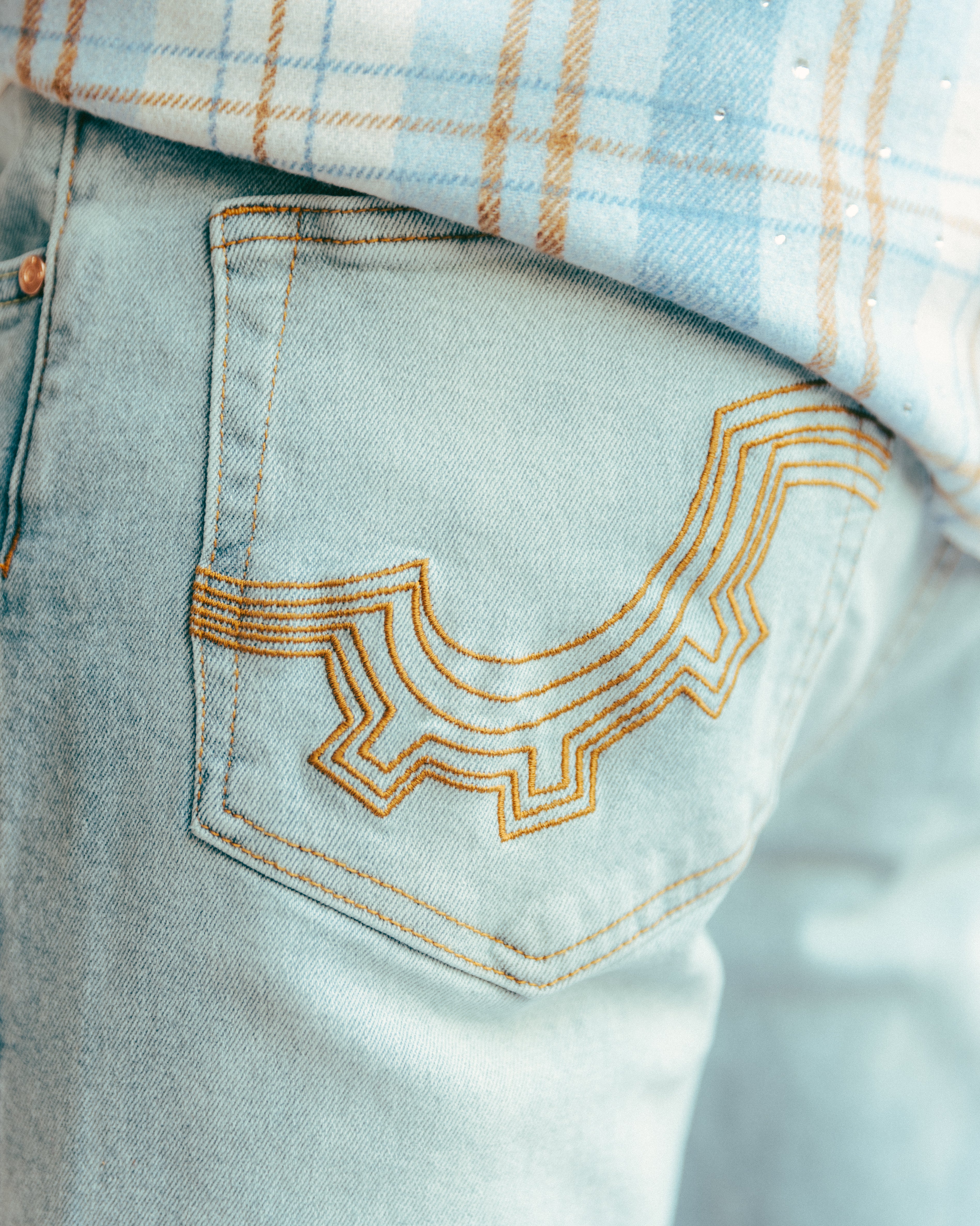 Distressed Wide Leg Denim