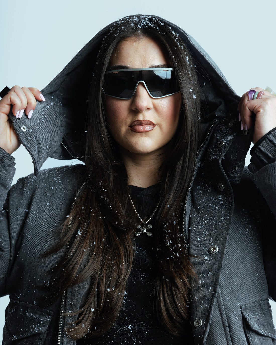 DENIM PUFFER COAT
