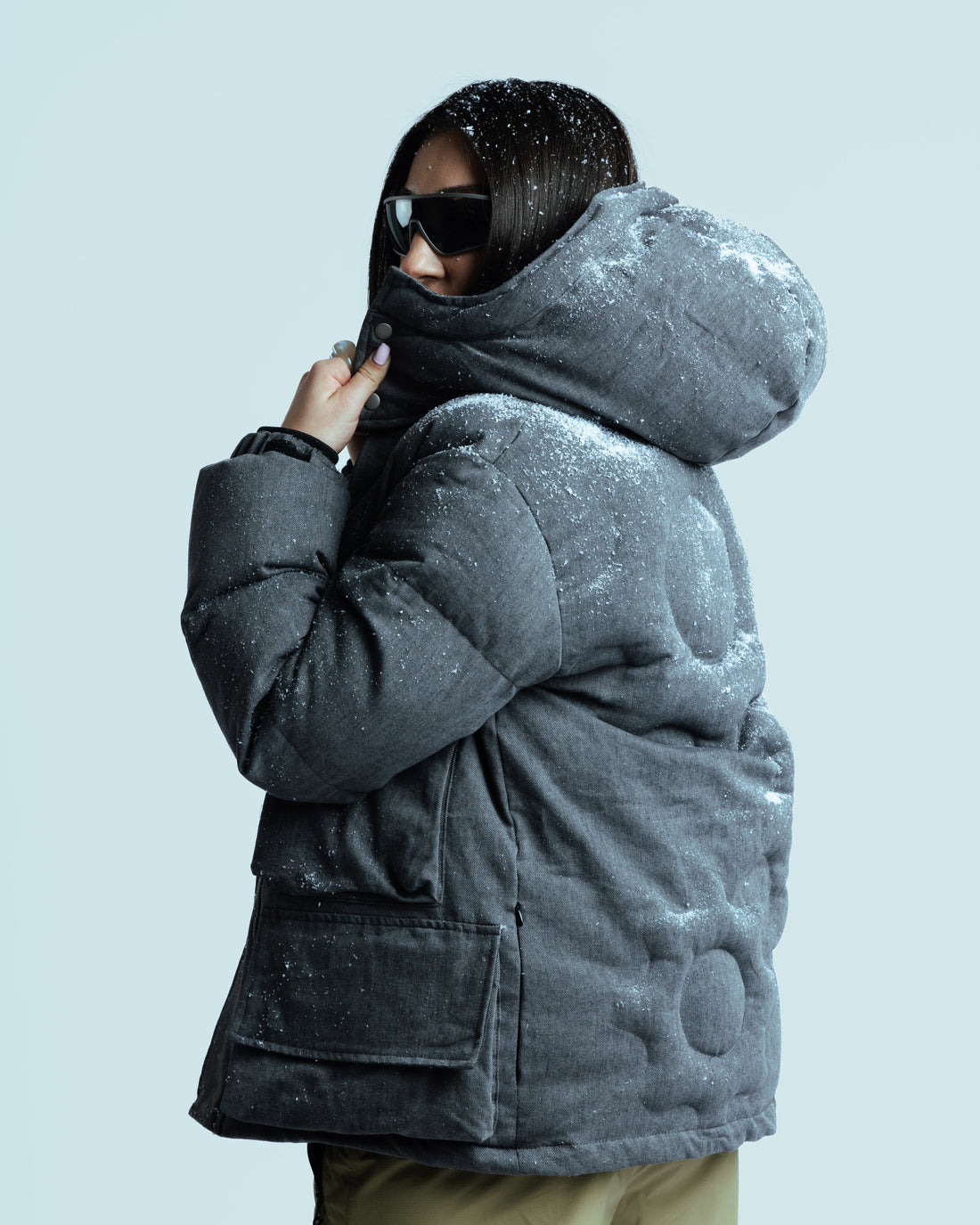 DENIM PUFFER COAT