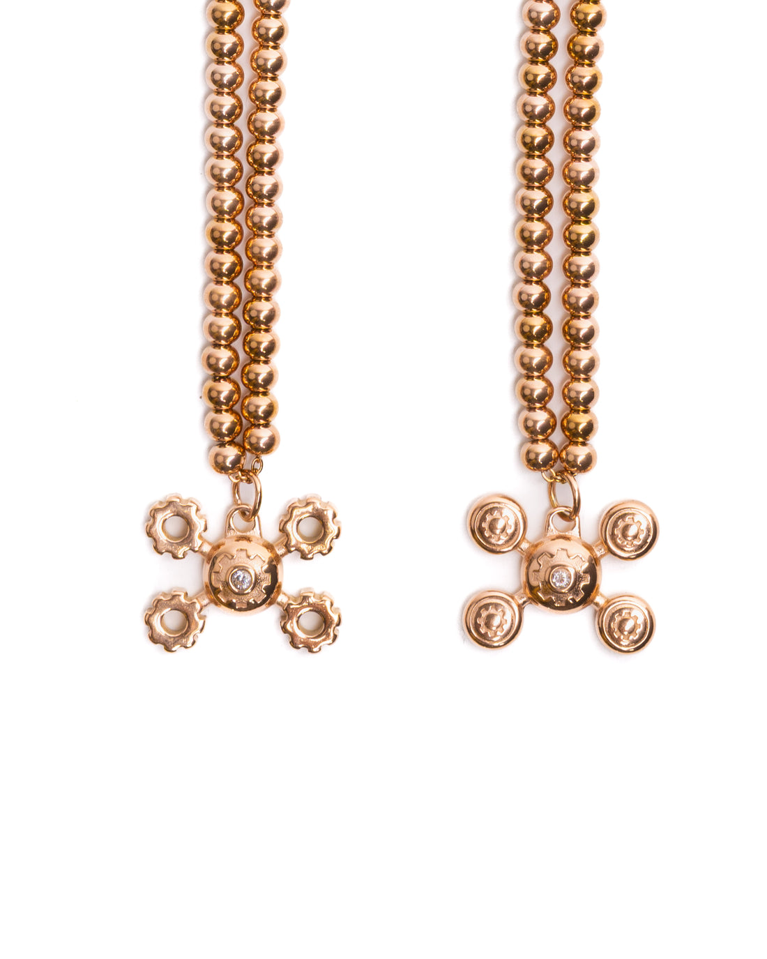 ROSE GOLD Gear Sphere Chain Set ( LONG )
