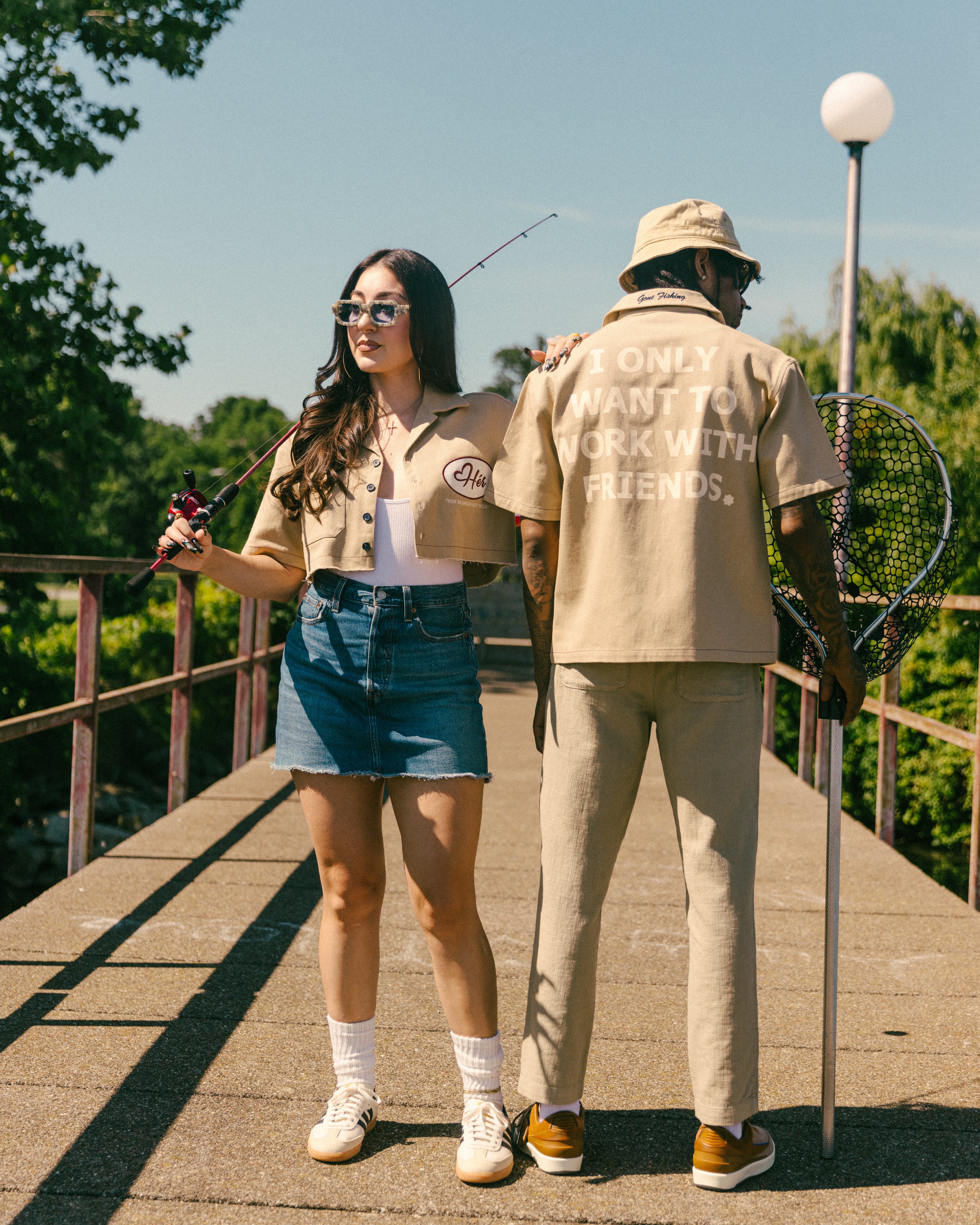 GONE FISHING "Hér" WORKSHIRT ( CROPPED )