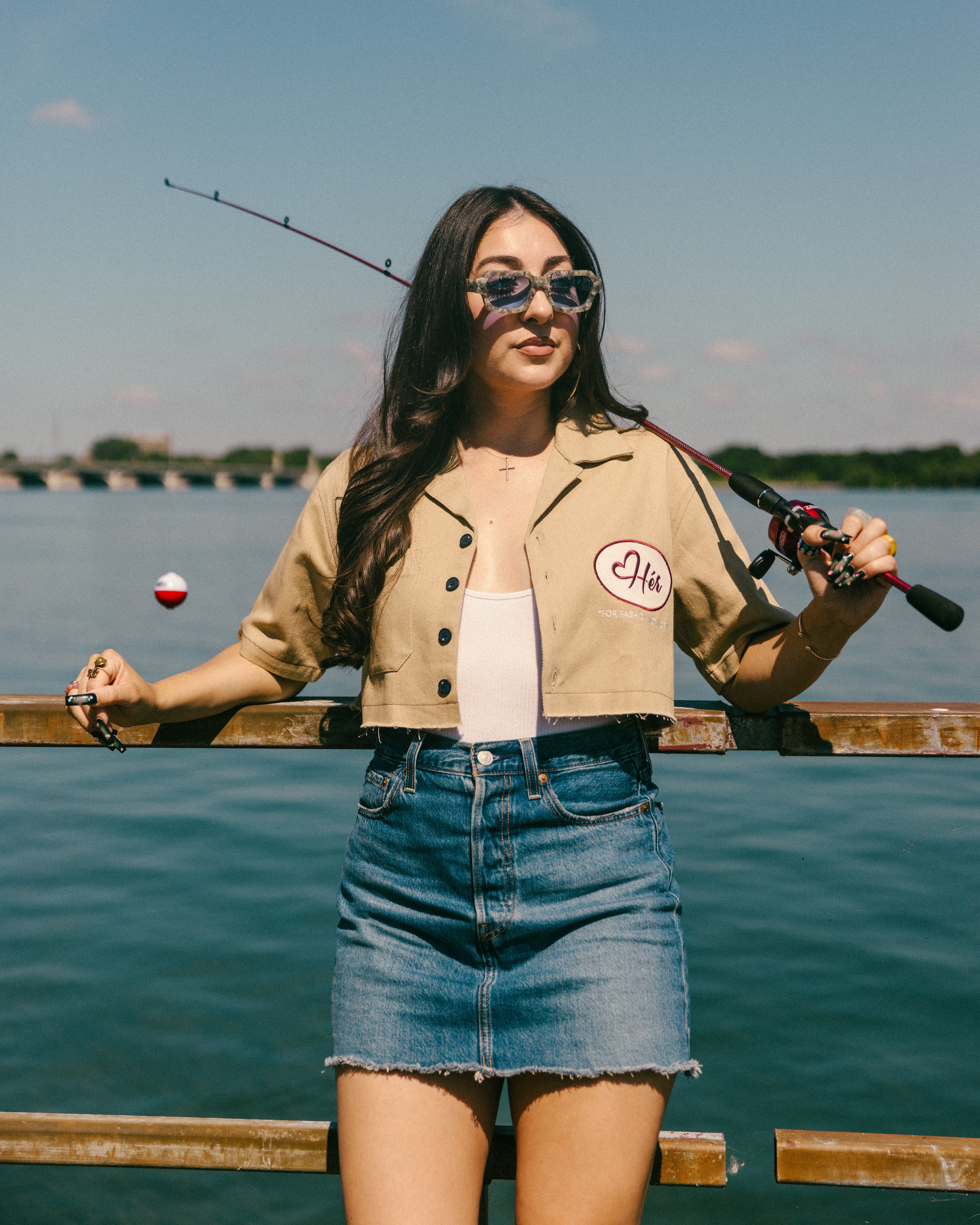 GONE FISHING "Hér" WORKSHIRT ( CROPPED )