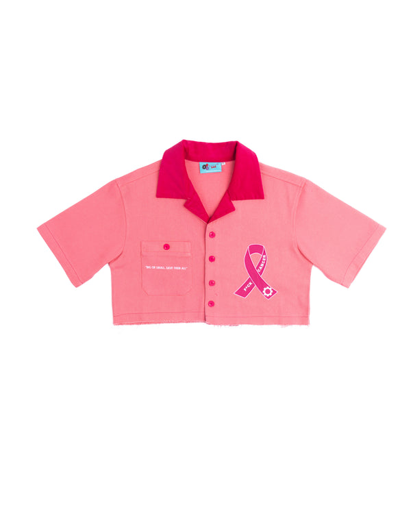 BREAST CANCER AWARENESS WORKSHIRT ( CROPPED )