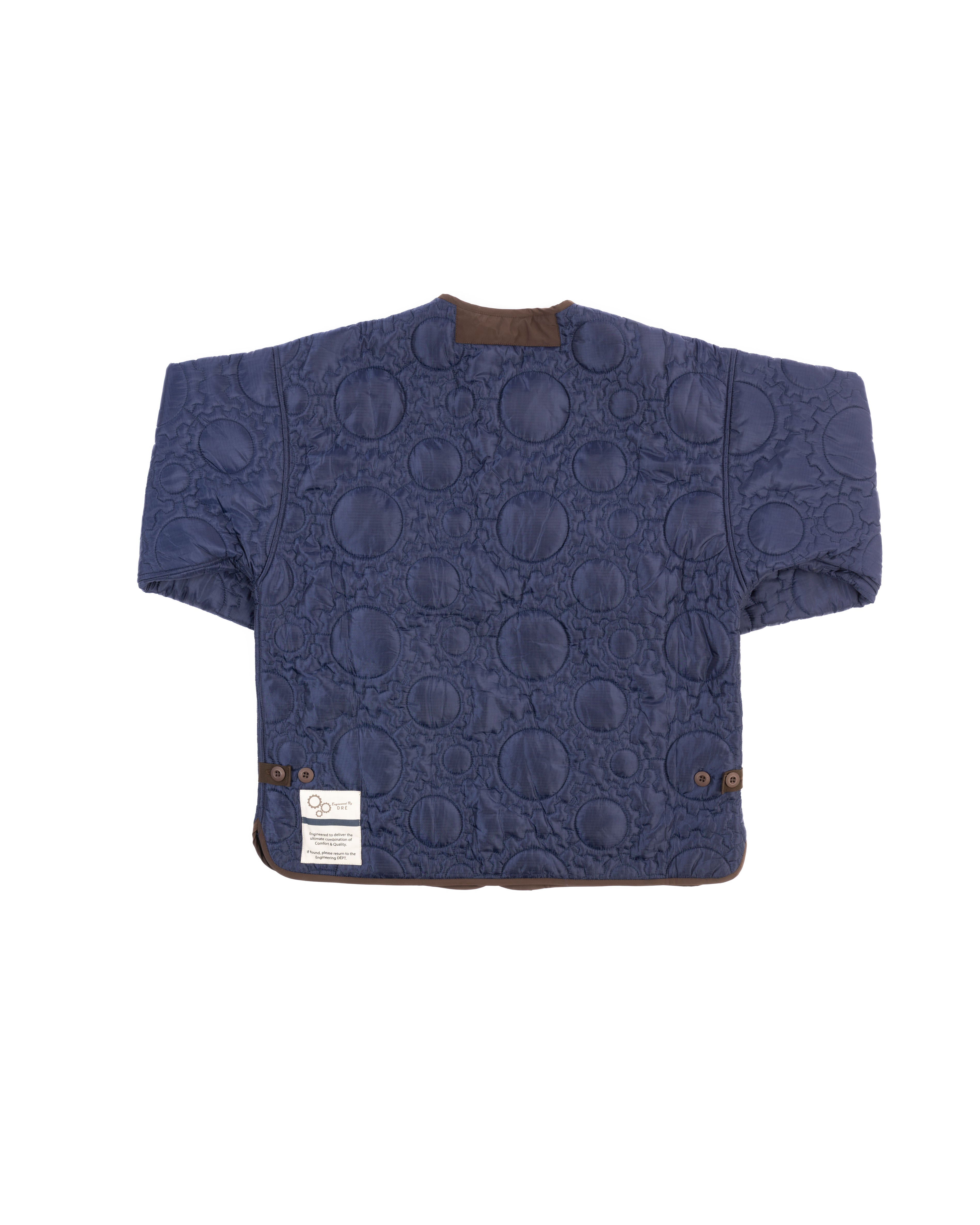 Custom Gear Shaped Quilted Jacket (NAVY)