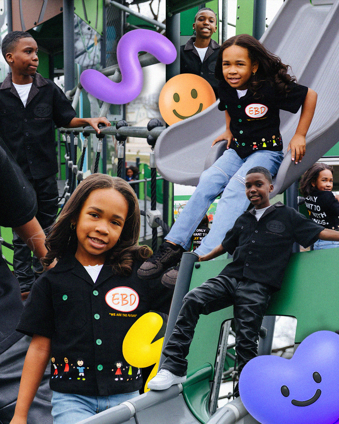 BLACK "WE ARE THE FUTURE" KIDS WORKSHIRT